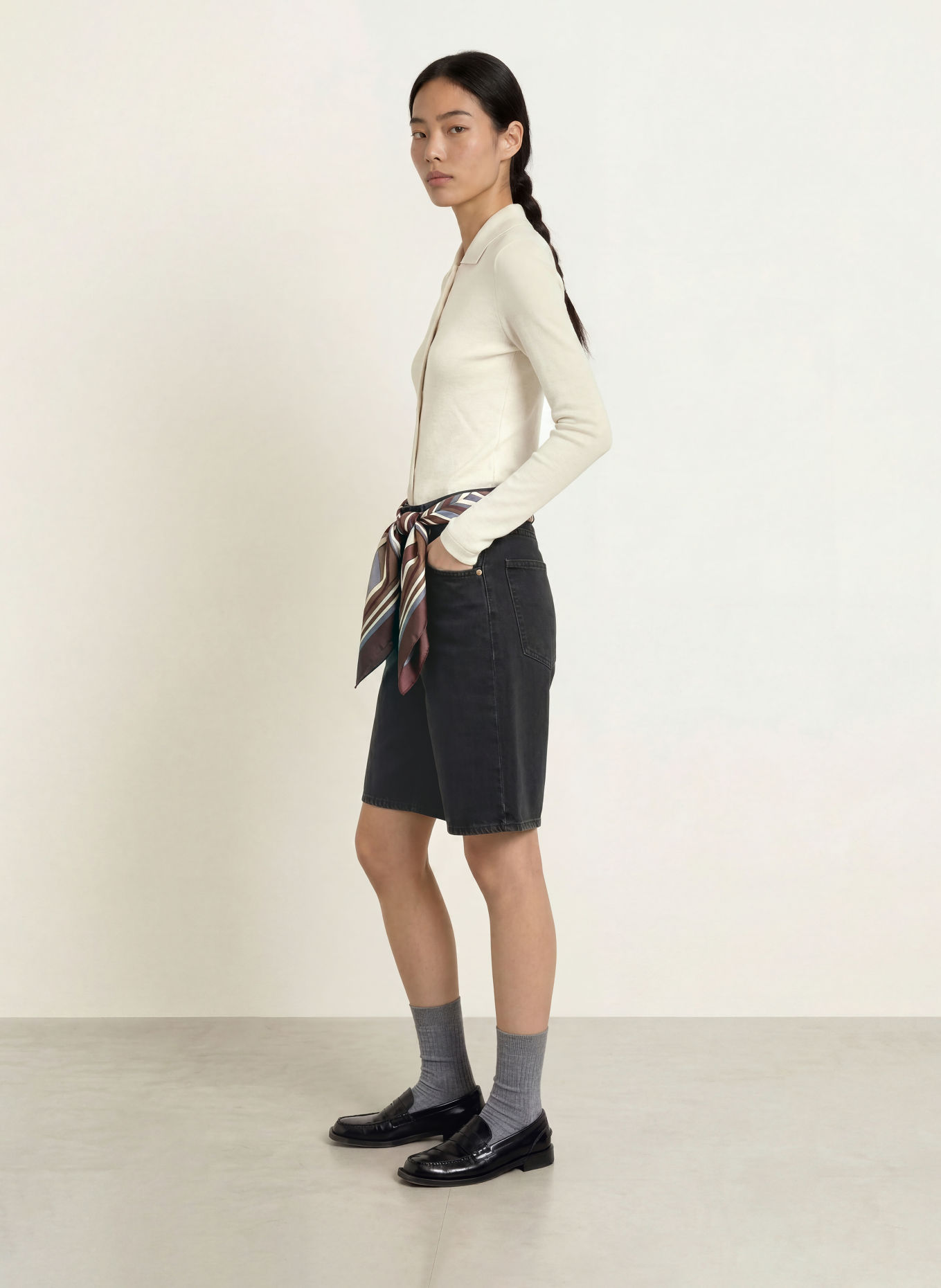 Marc O'Polo DENIM Hemdbluse aus Jersey: ECRU