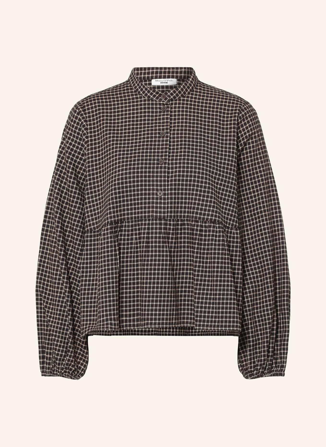 Marc O'Polo DENIM Blusenshirt aus Flanell: HELLBRAUN / DUNKELBRAUN / SCHWARZ