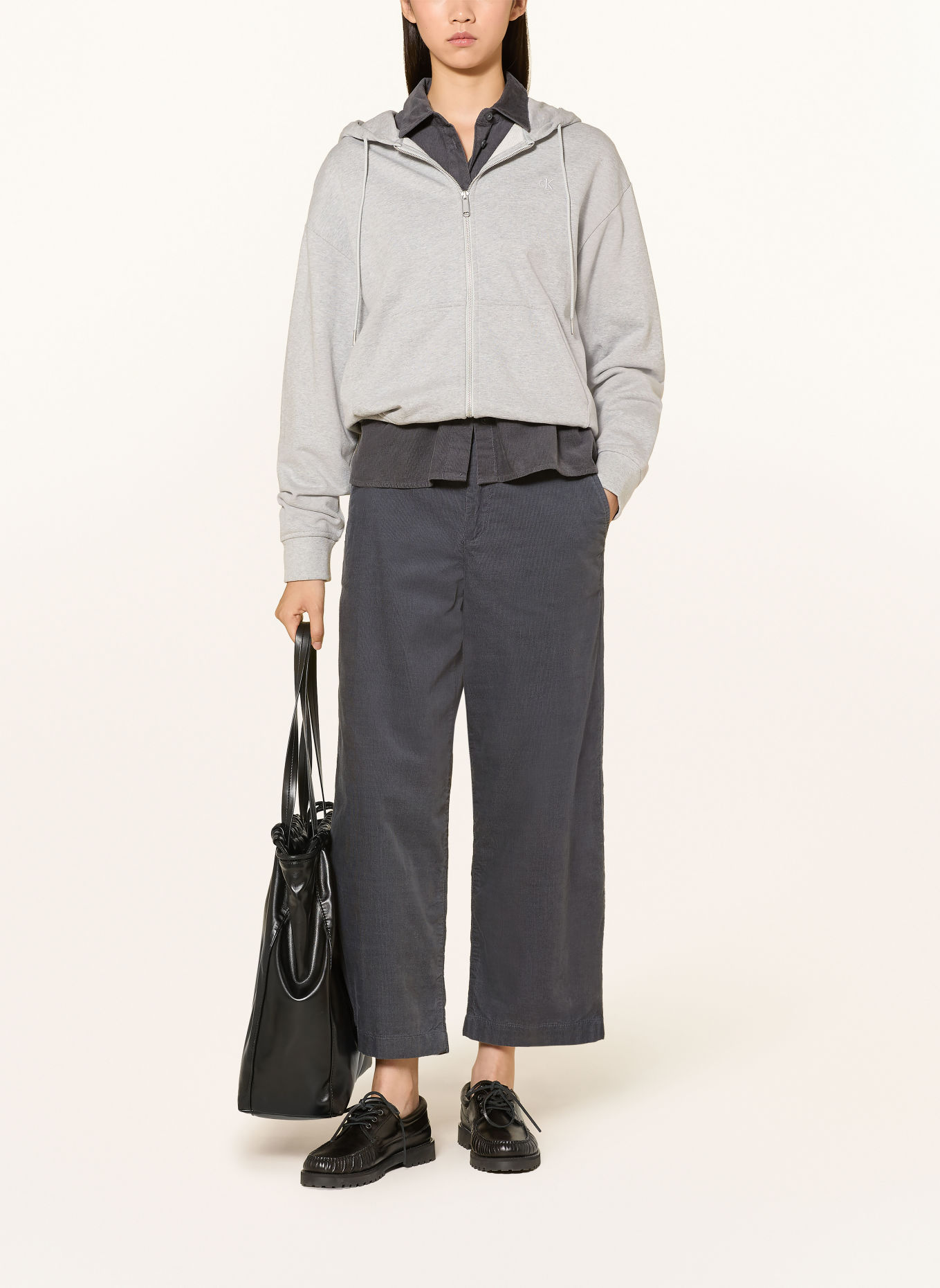 Marc O'Polo DENIM MIKA 7/8-length corduroy trousers: GRAY