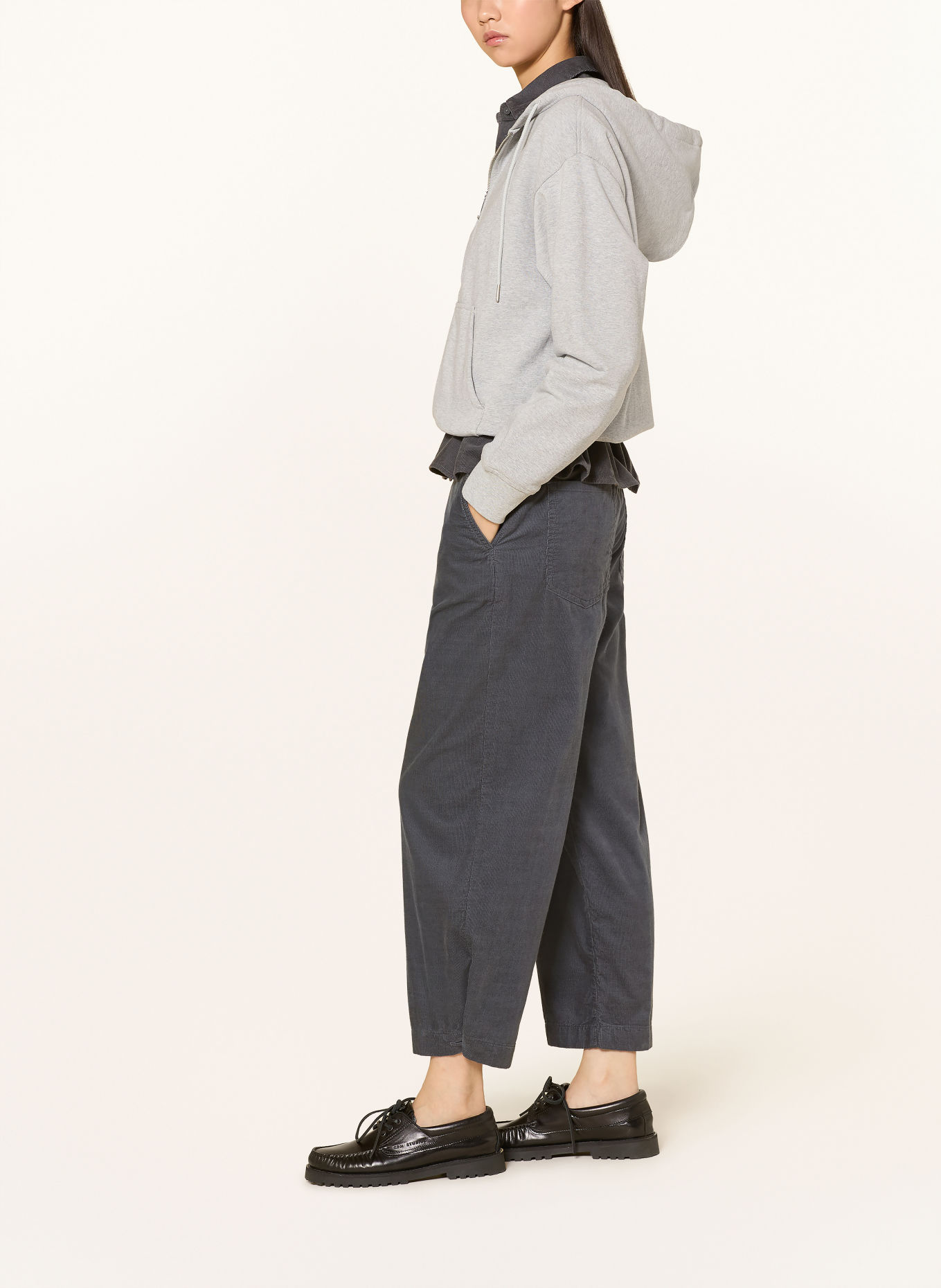 Marc O'Polo DENIM MIKA 7/8-length corduroy trousers: GRAY