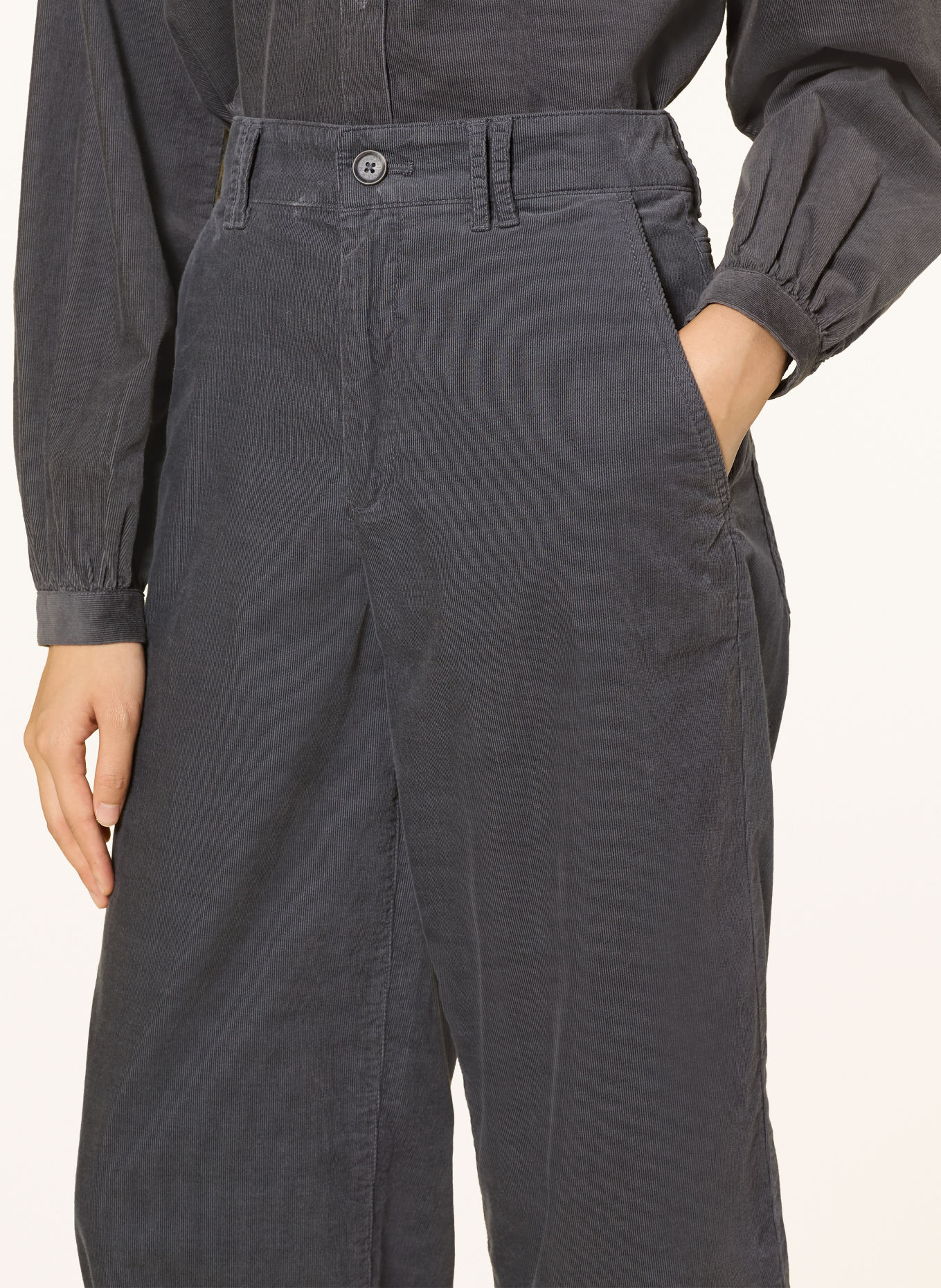 Marc O'Polo DENIM MIKA 7/8-length corduroy trousers: GRAY