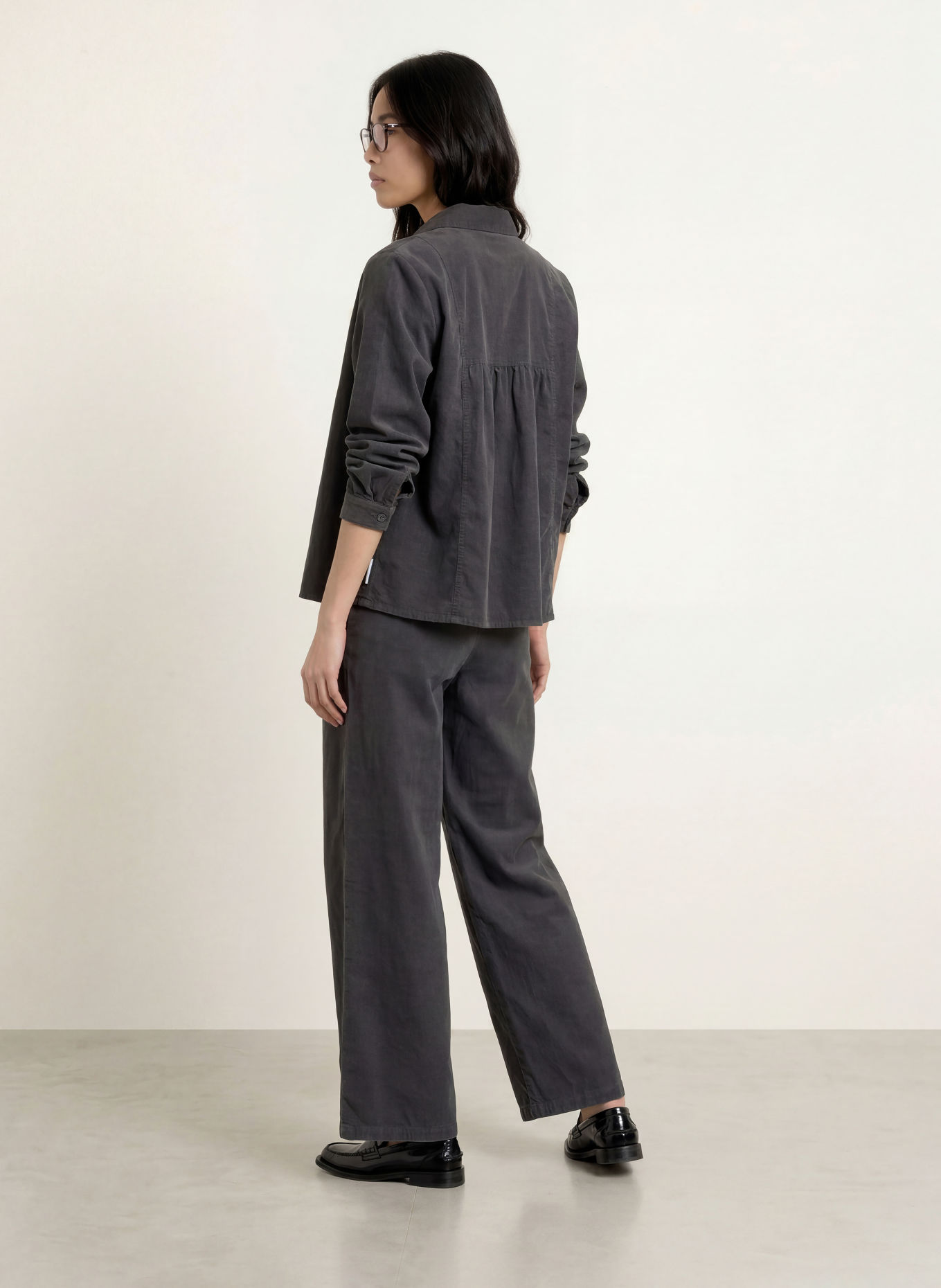 Marc O'Polo DENIM Hemdbluse aus Cord: GRAU