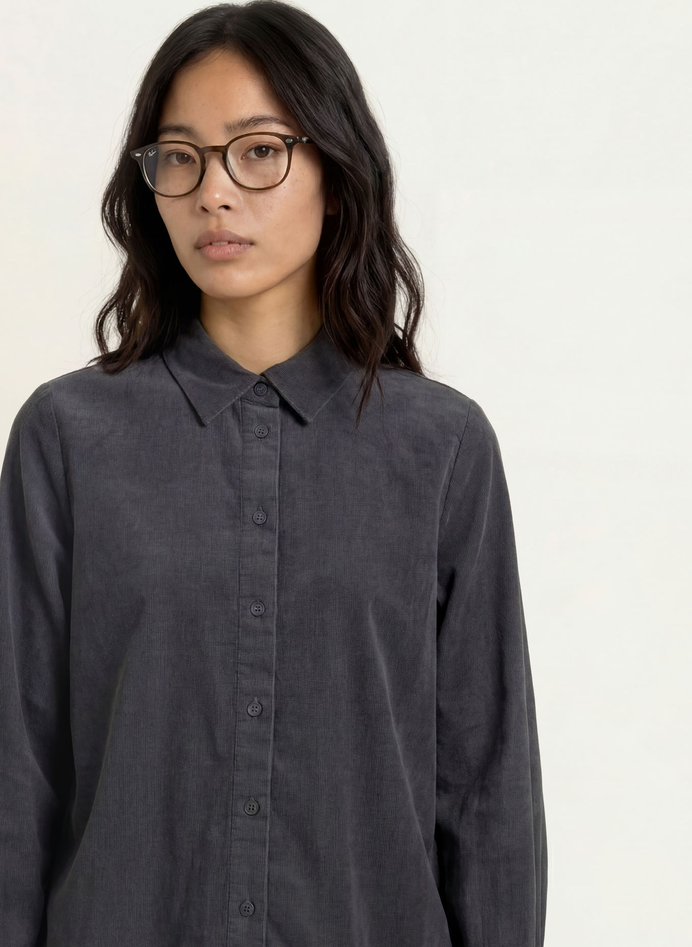 Marc O'Polo DENIM Hemdbluse aus Cord: GRAU