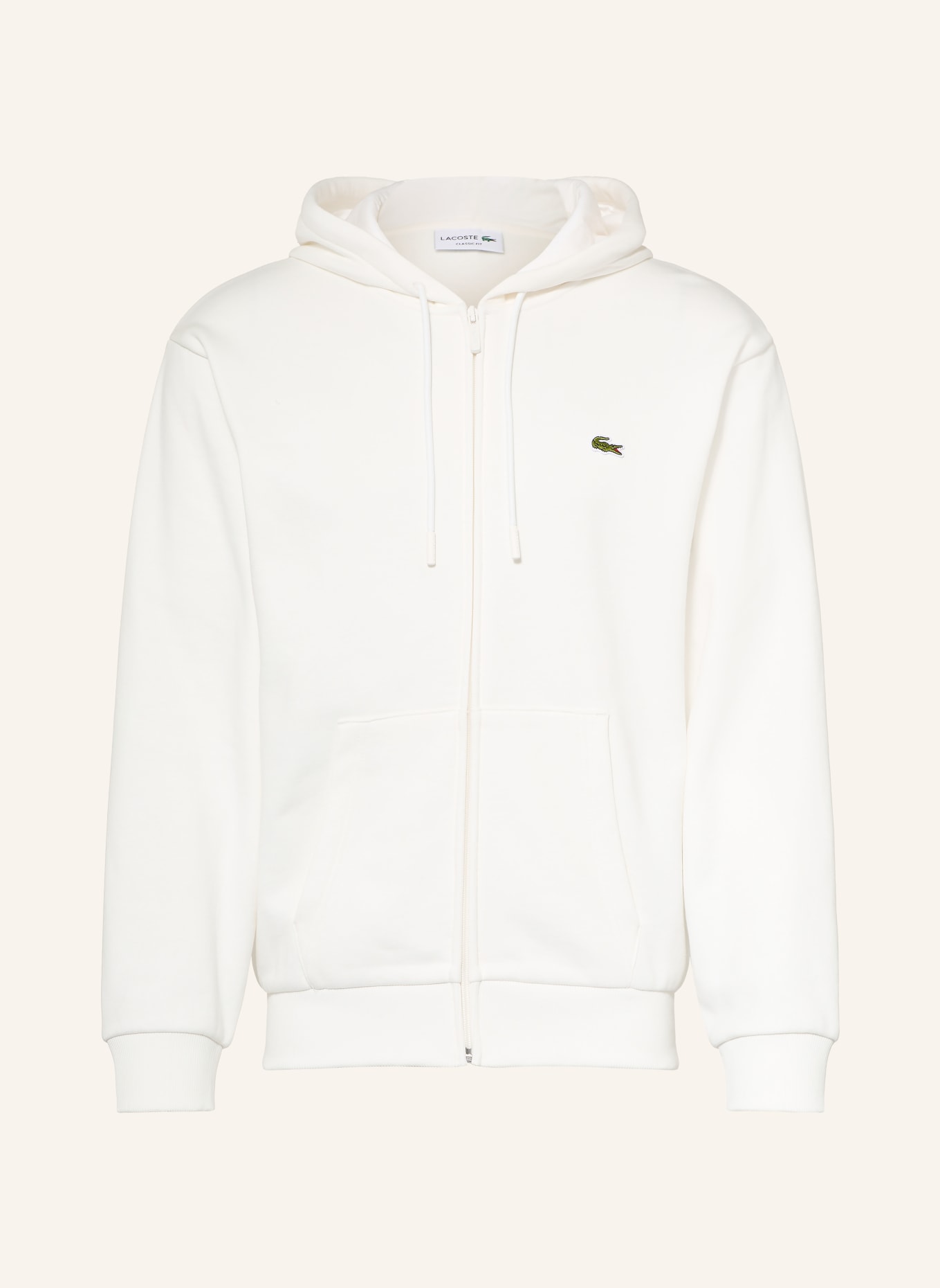 LACOSTE Zip-up sweatshirt: WHITE