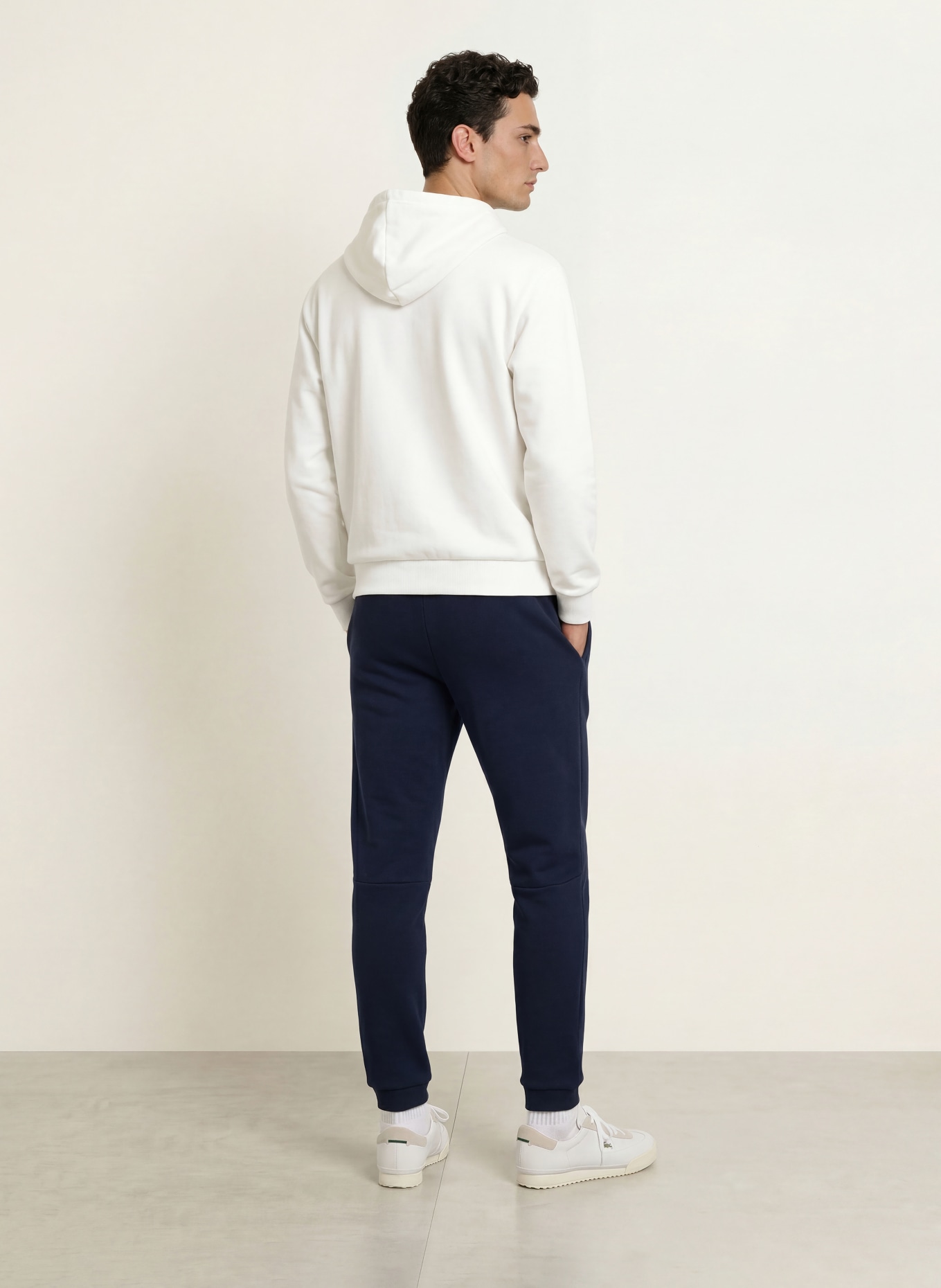 LACOSTE Zip-up sweatshirt: WHITE
