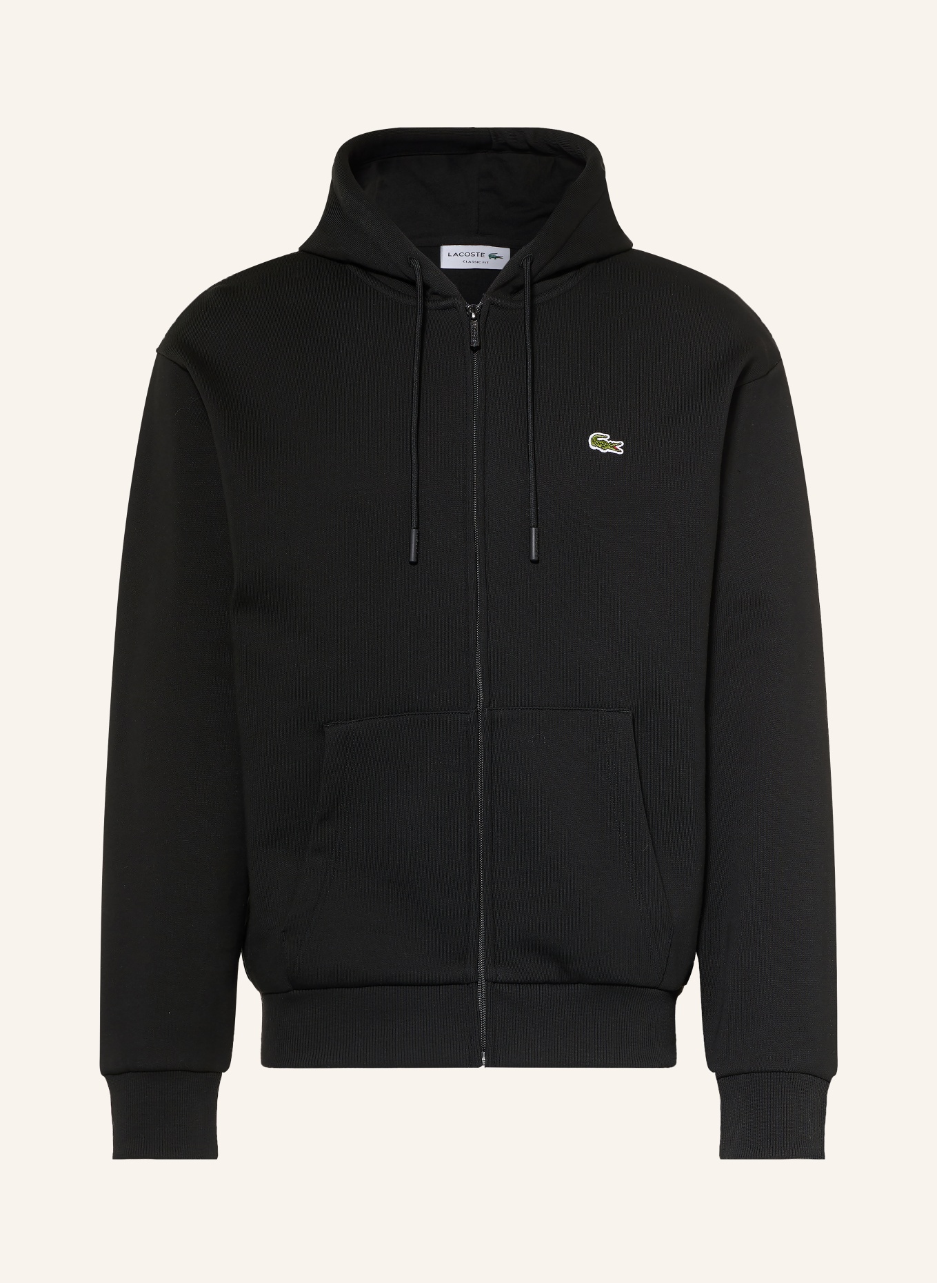 LACOSTE Zip-up sweatshirt: BLACK