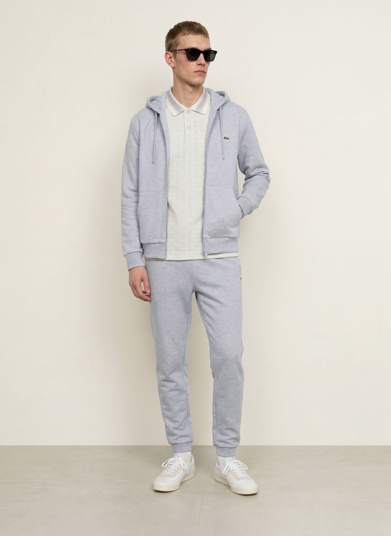 LACOSTE Zip-up sweatshirt: LIGHT GRAY