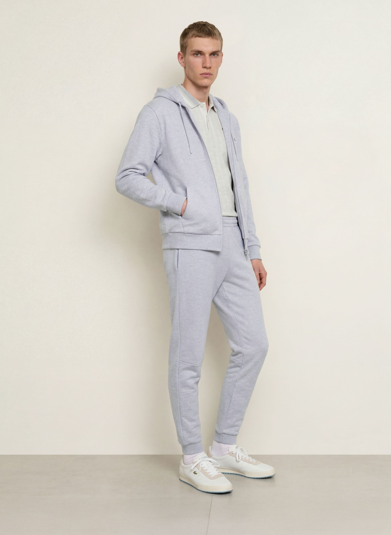 LACOSTE Zip-up sweatshirt: LIGHT GRAY