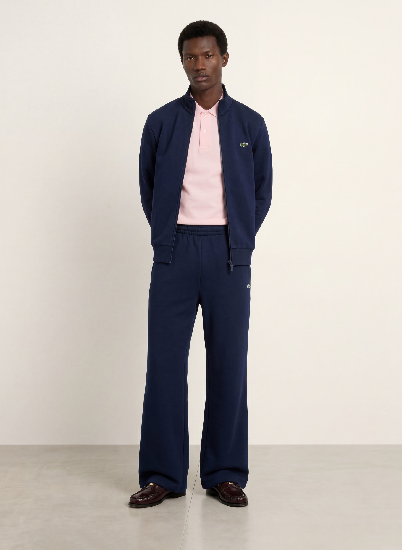 LACOSTE Zip-up sweatshirt: DARK BLUE