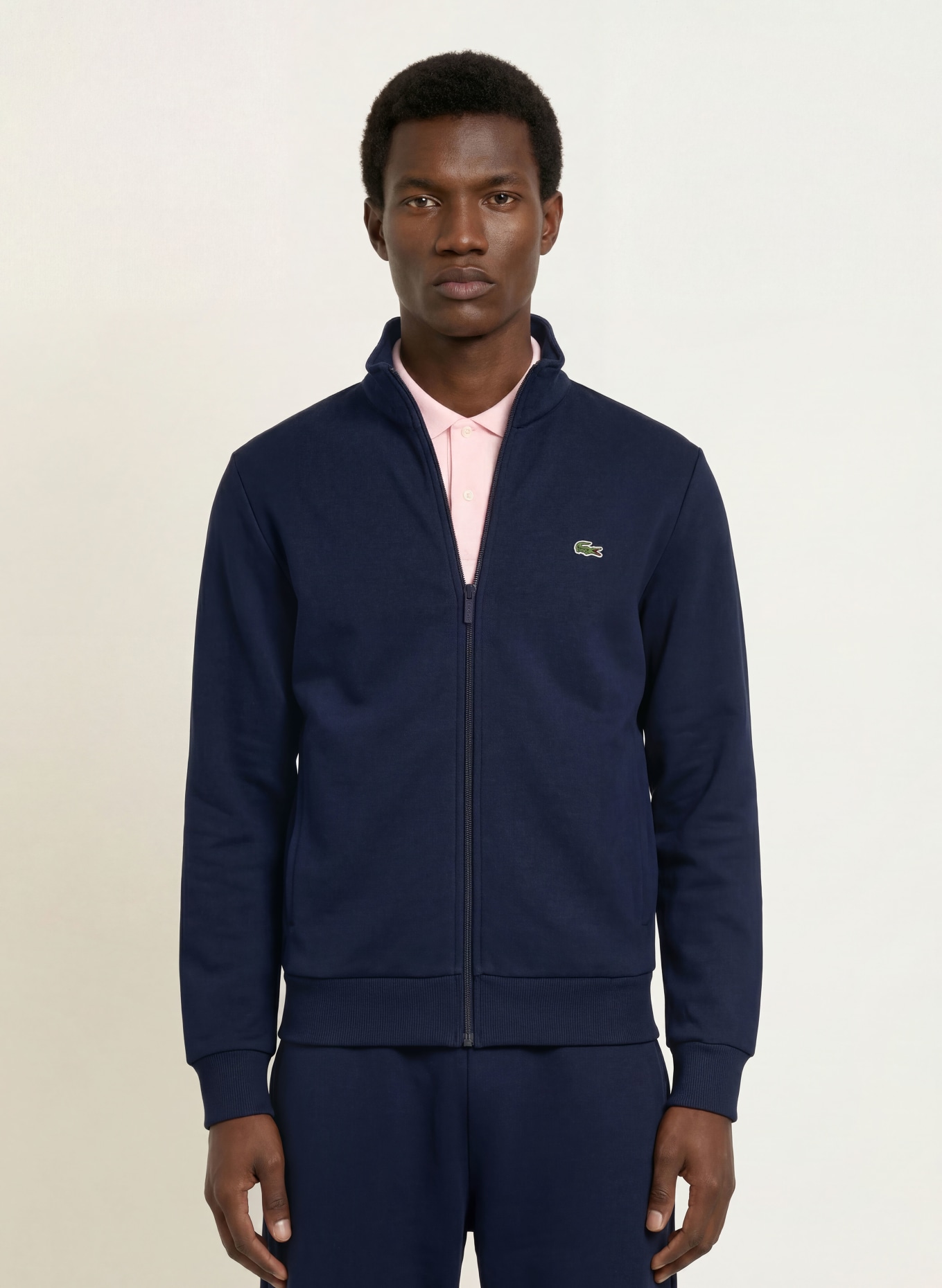 LACOSTE Zip-up sweatshirt: DARK BLUE
