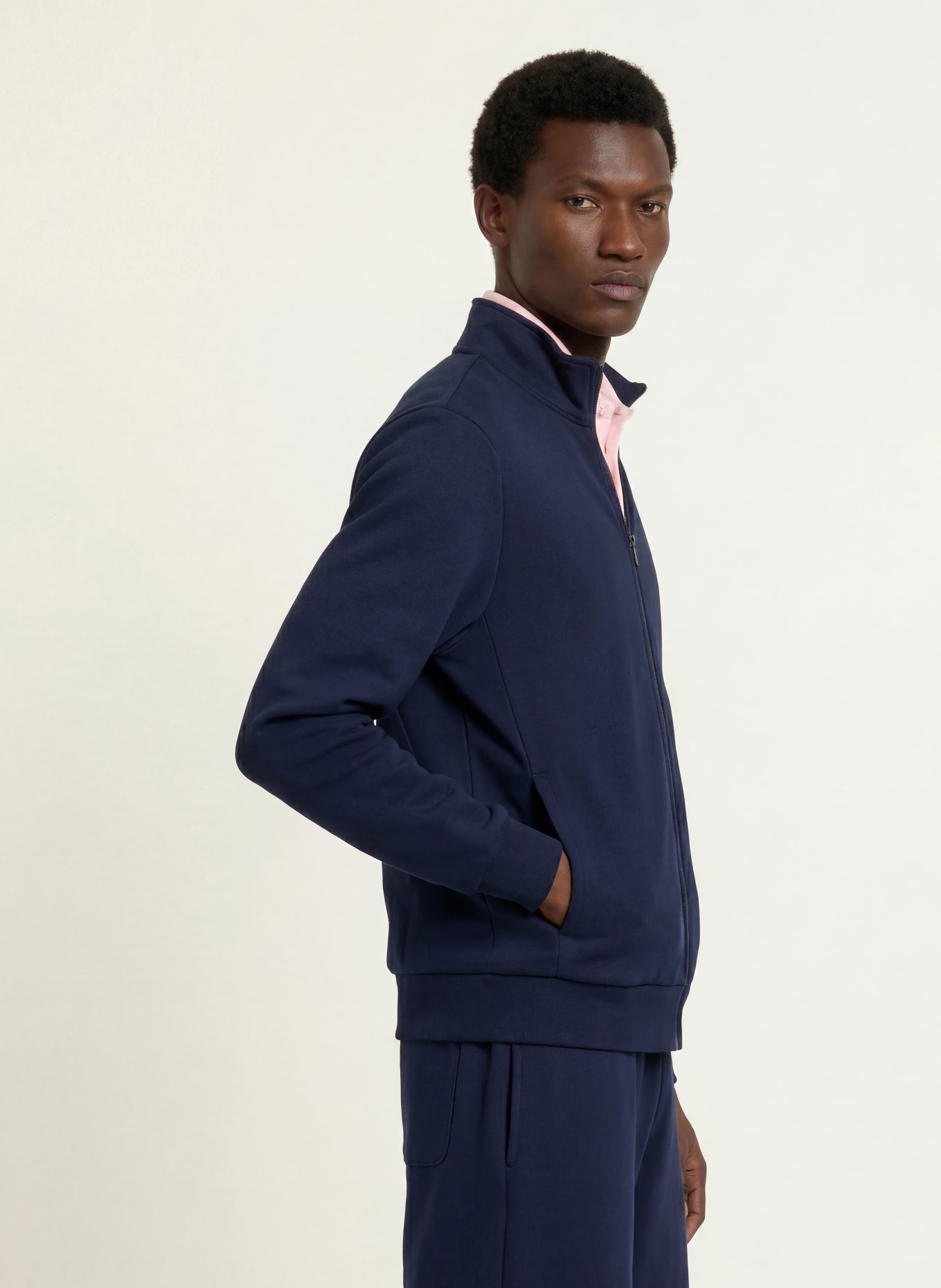 LACOSTE Zip-up sweatshirt: DARK BLUE