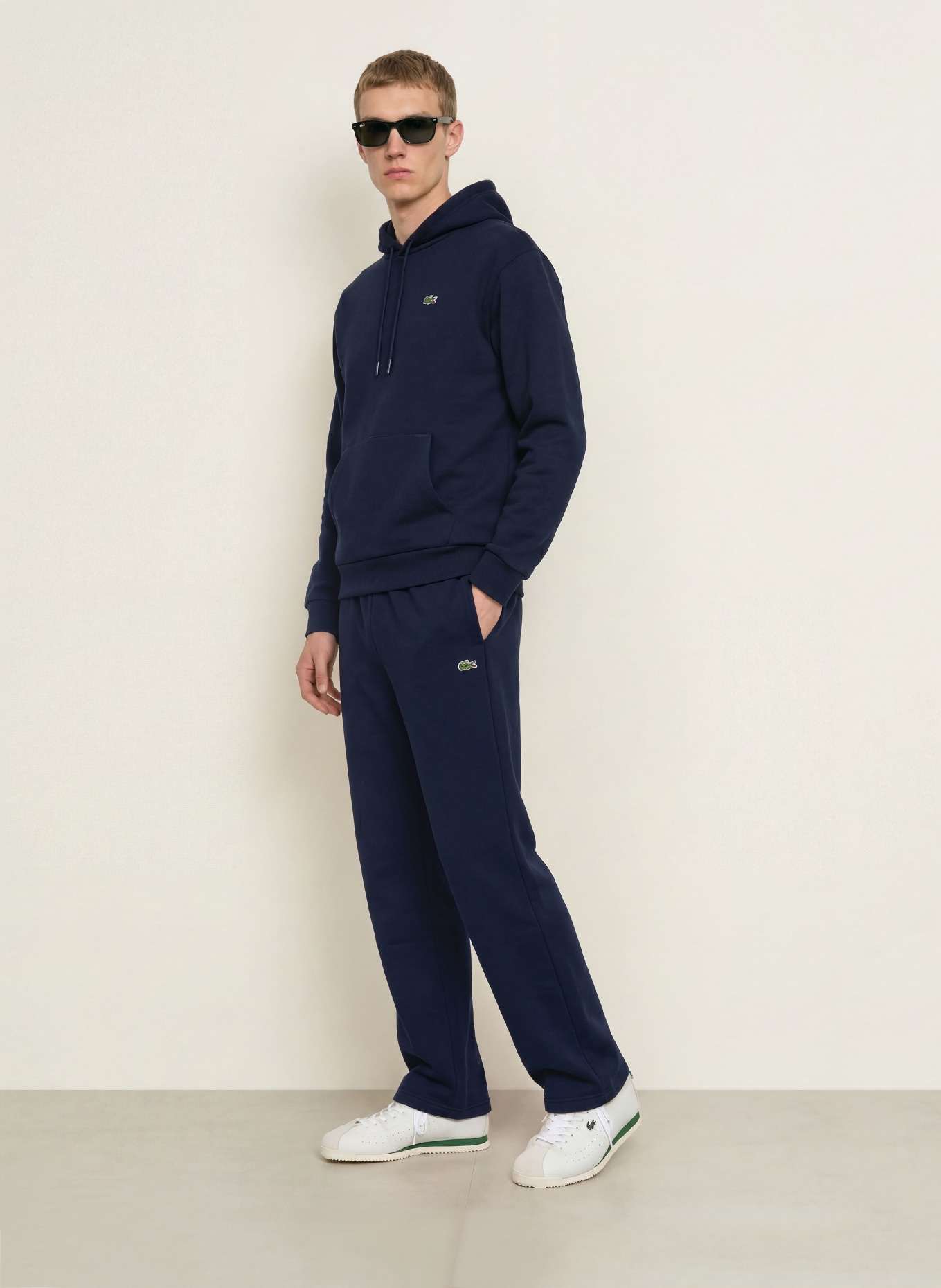 LACOSTE Sweat à capuche: BLEU FONCÉ