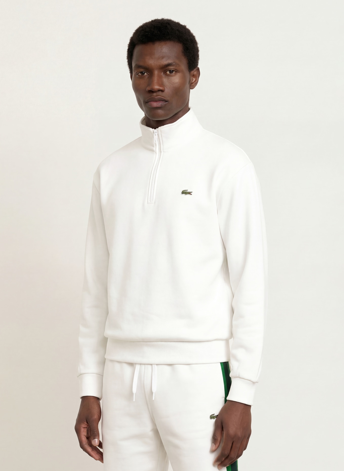 LACOSTE Hanorac cu glugă: ECRU