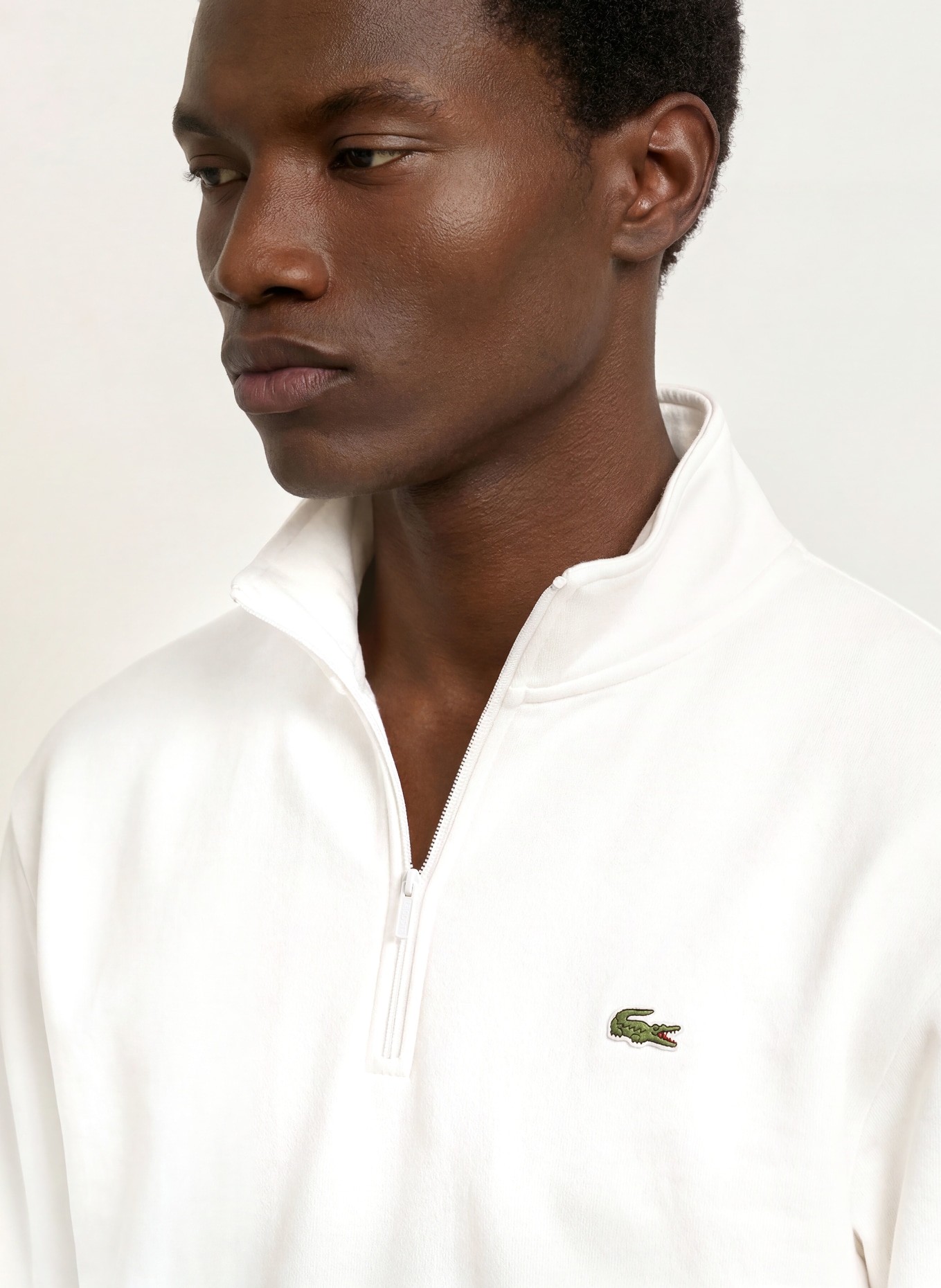 LACOSTE Hanorac cu glugă: ECRU