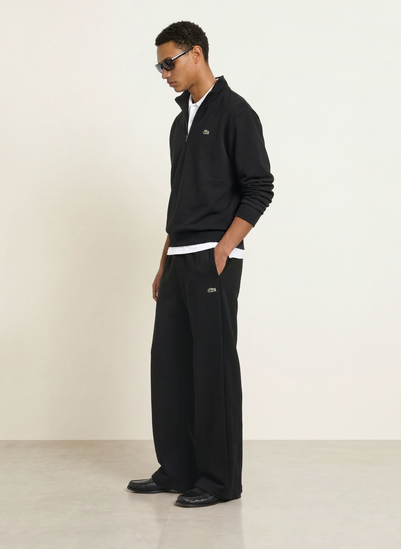 LACOSTE Half-zip sweatshirt: BLACK