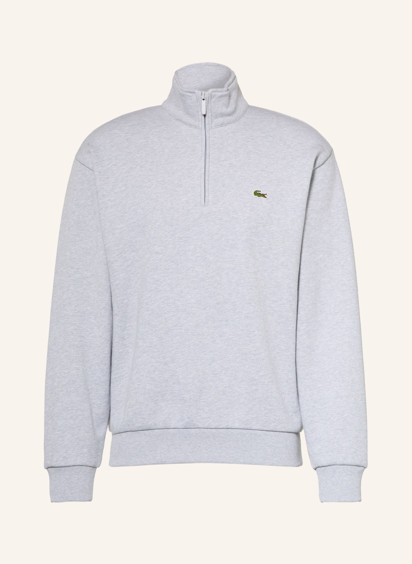 LACOSTE Half-zip sweatshirt: LIGHT GRAY