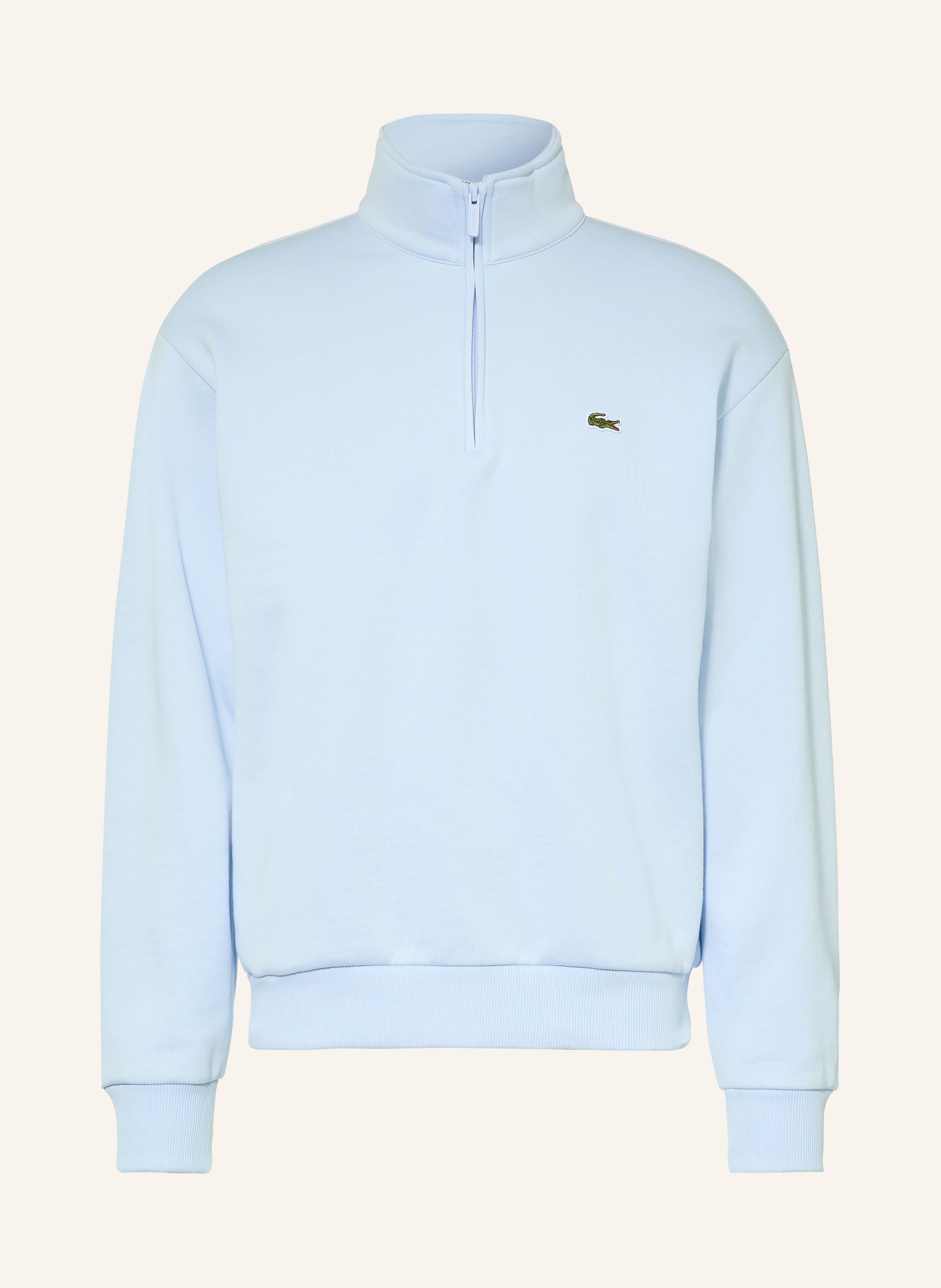 LACOSTE Sweater met halve rits: LICHTBLAUW