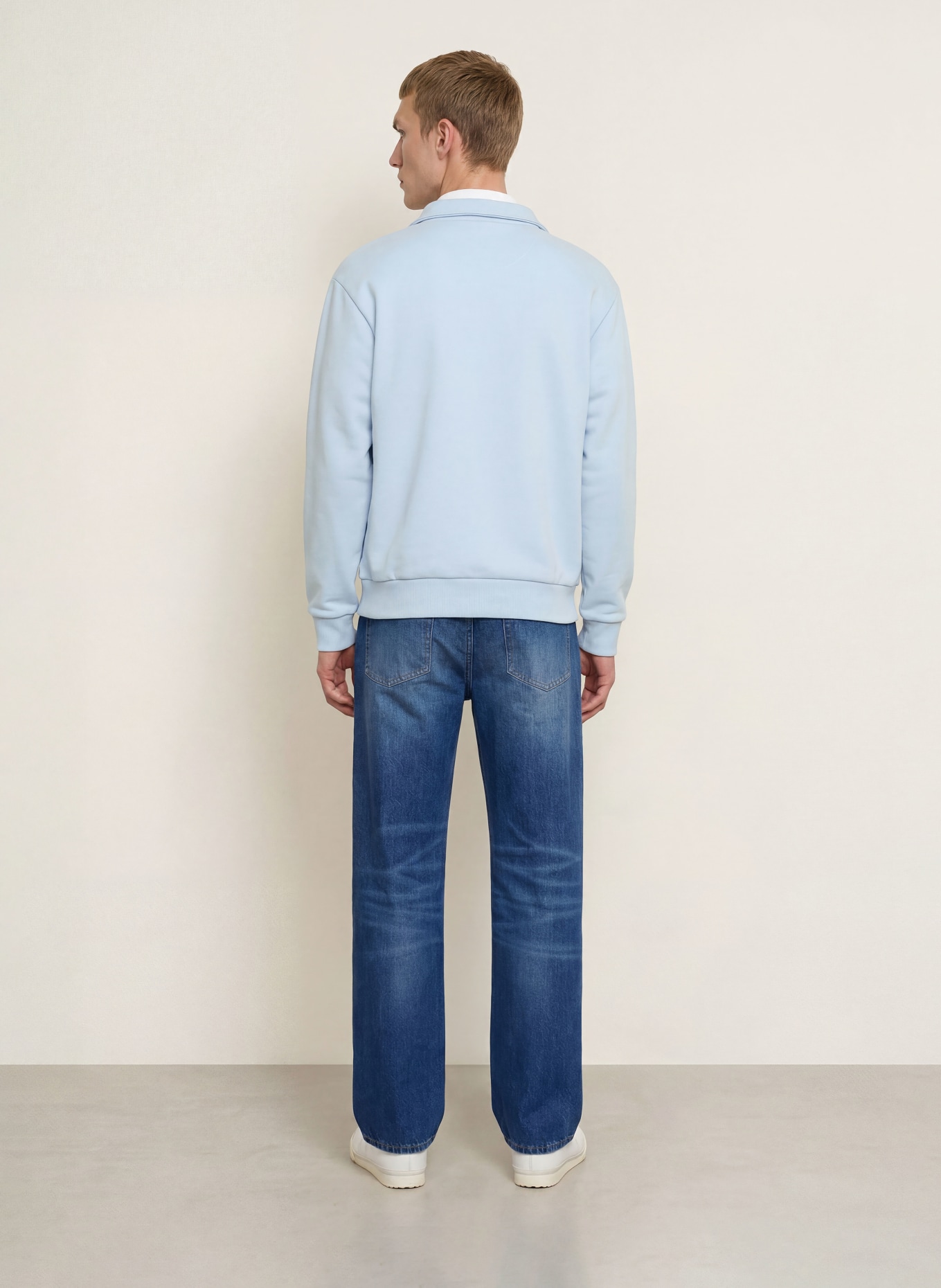 LACOSTE Sweater met halve rits: LICHTBLAUW