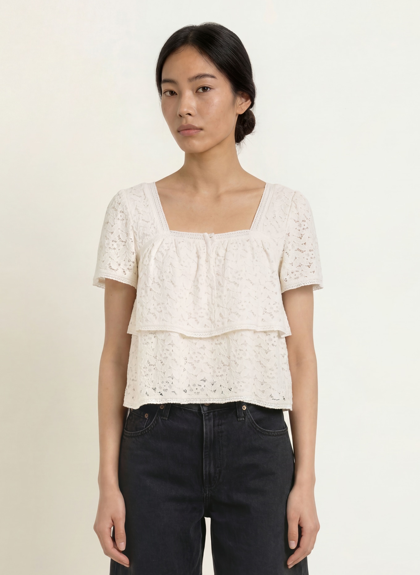 Levi's® Blusenshirt aus Spitze: CREME