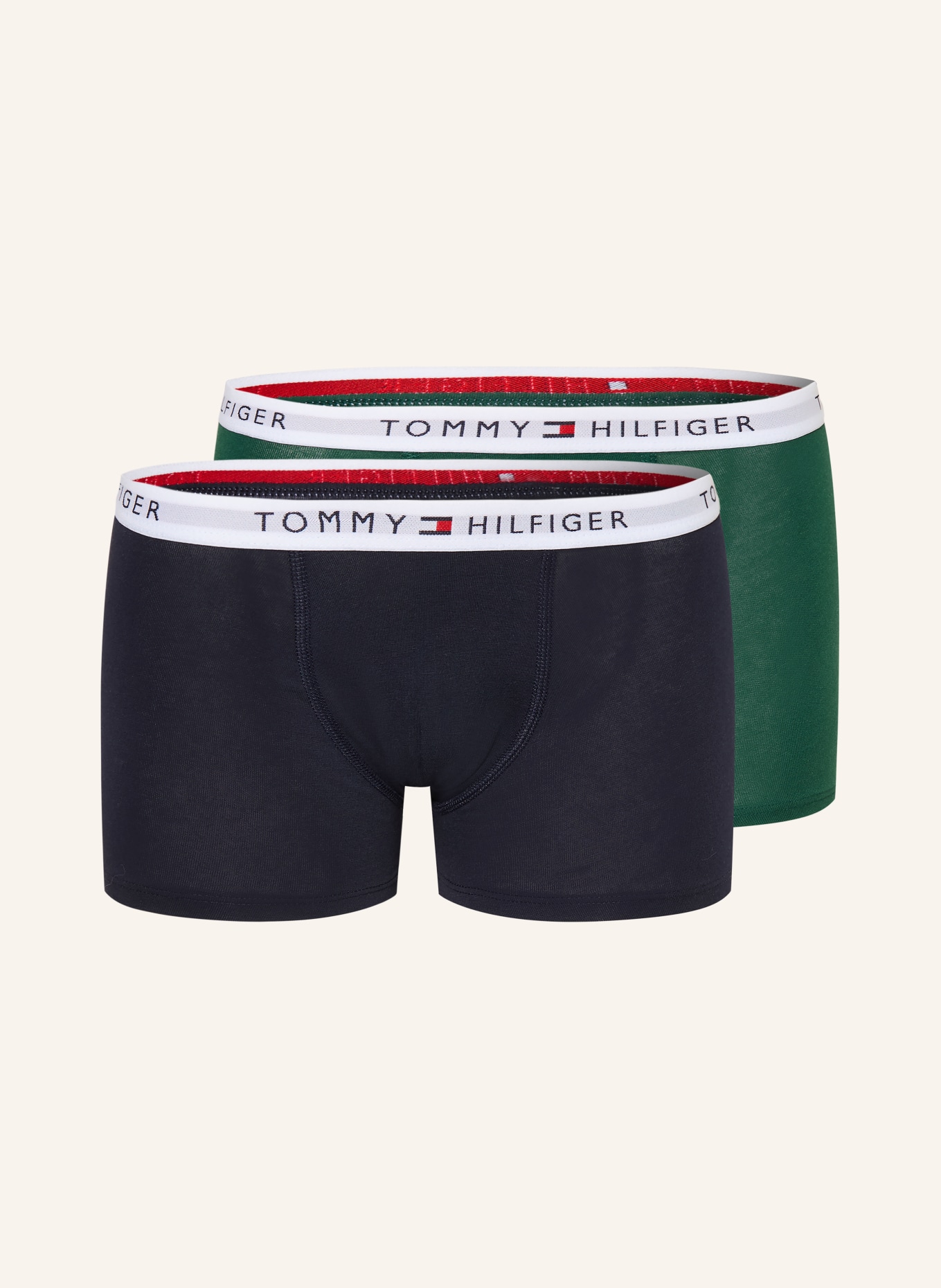 TOMMY HILFIGER Lot de 2 caleçons: BLEU FONCÉ / GROEN
