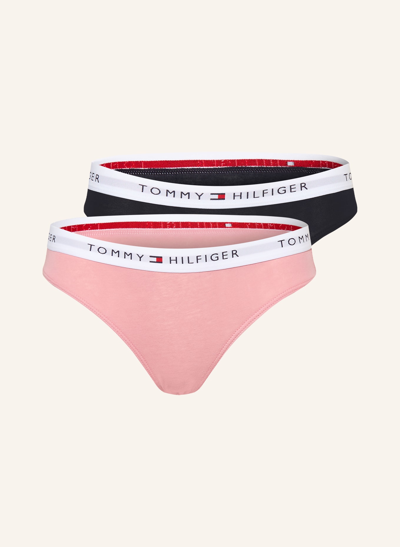 TOMMY HILFIGER 2er-Pack Slips: BLAU / ROSA / WEISS