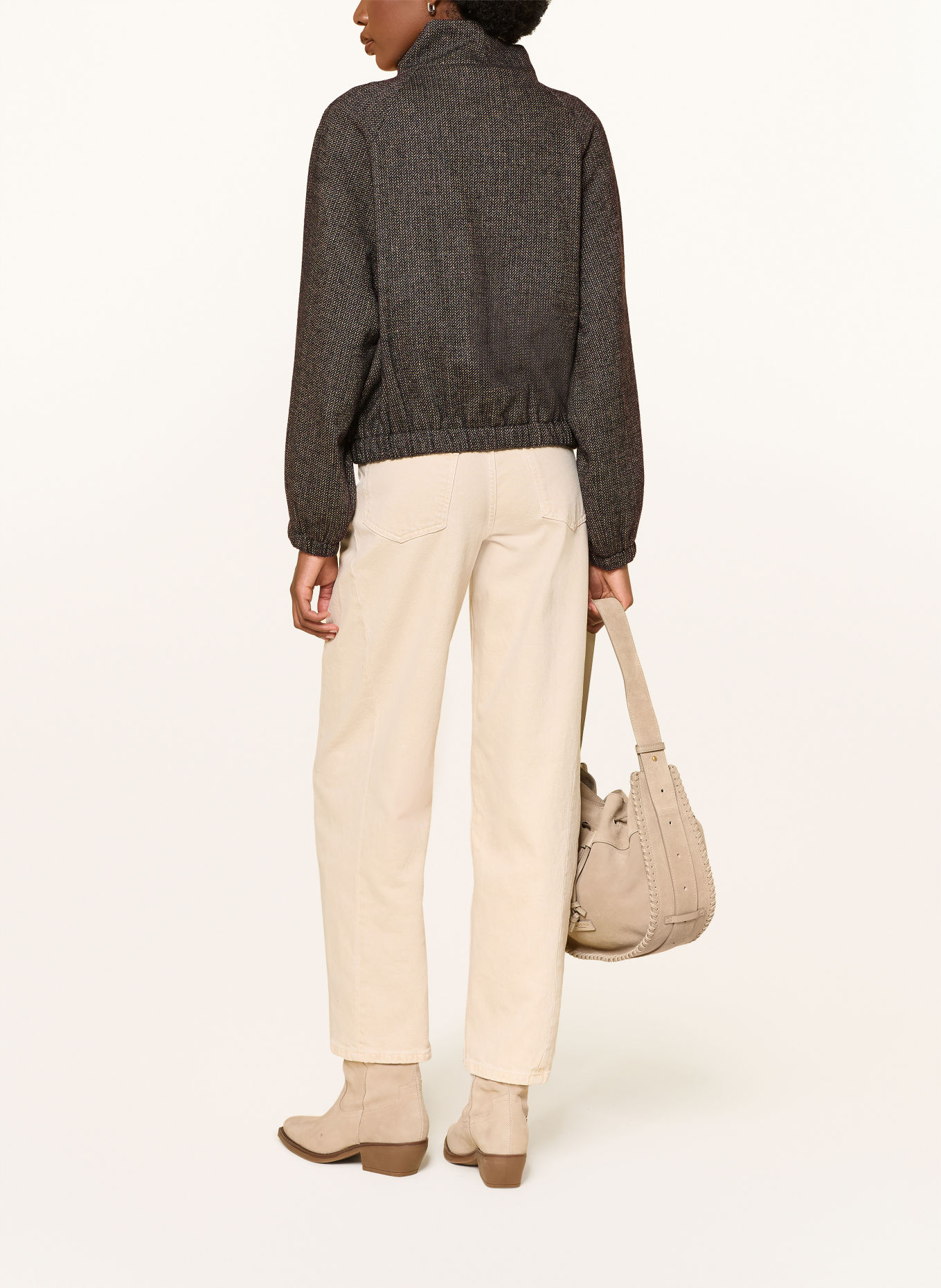 lollys laundry MAELL Bomber jacket: DARK BROWN / BEIGE