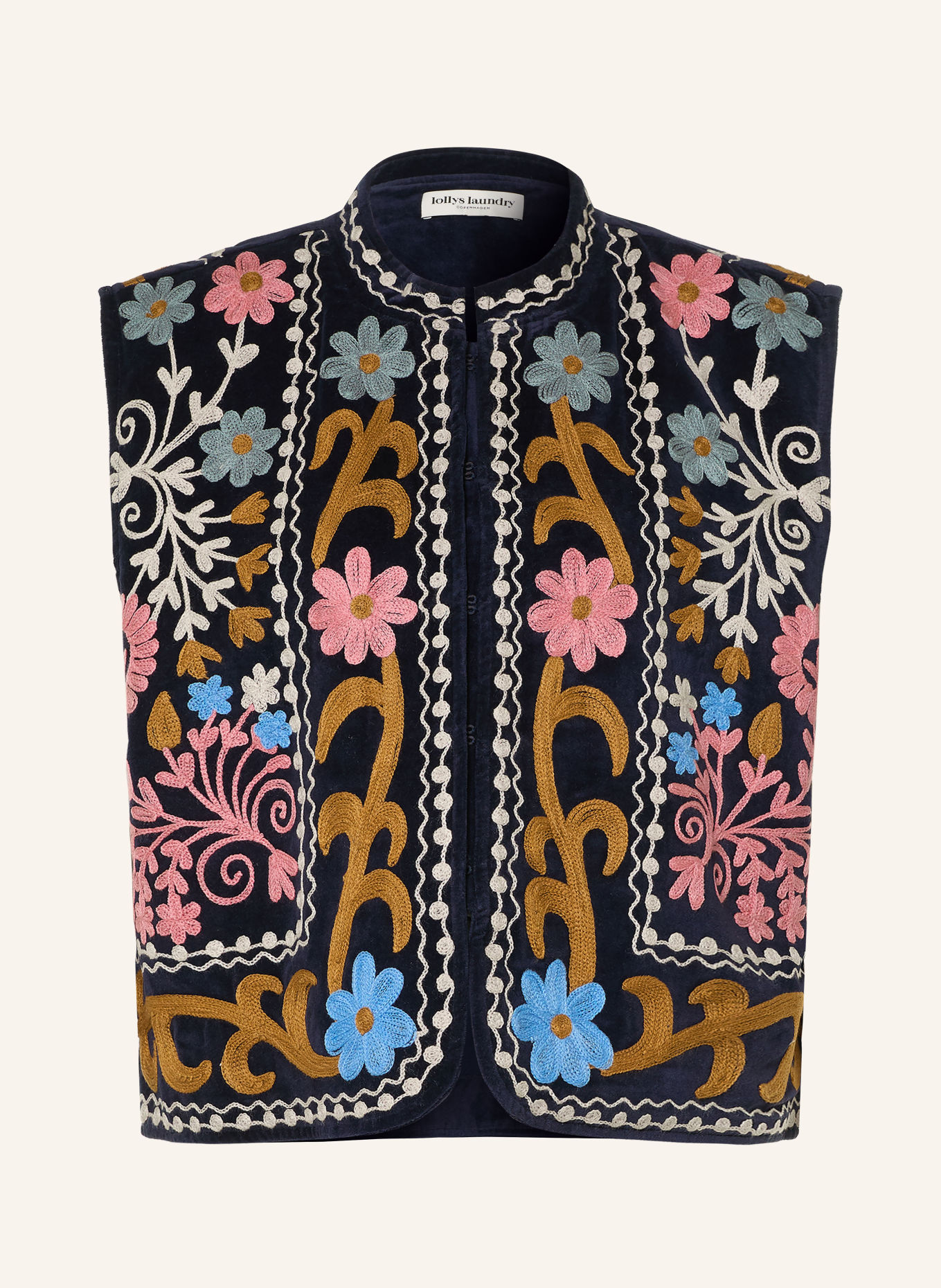 lollys laundry BINLL Vest: DARK BLUE / PINK / CREAM