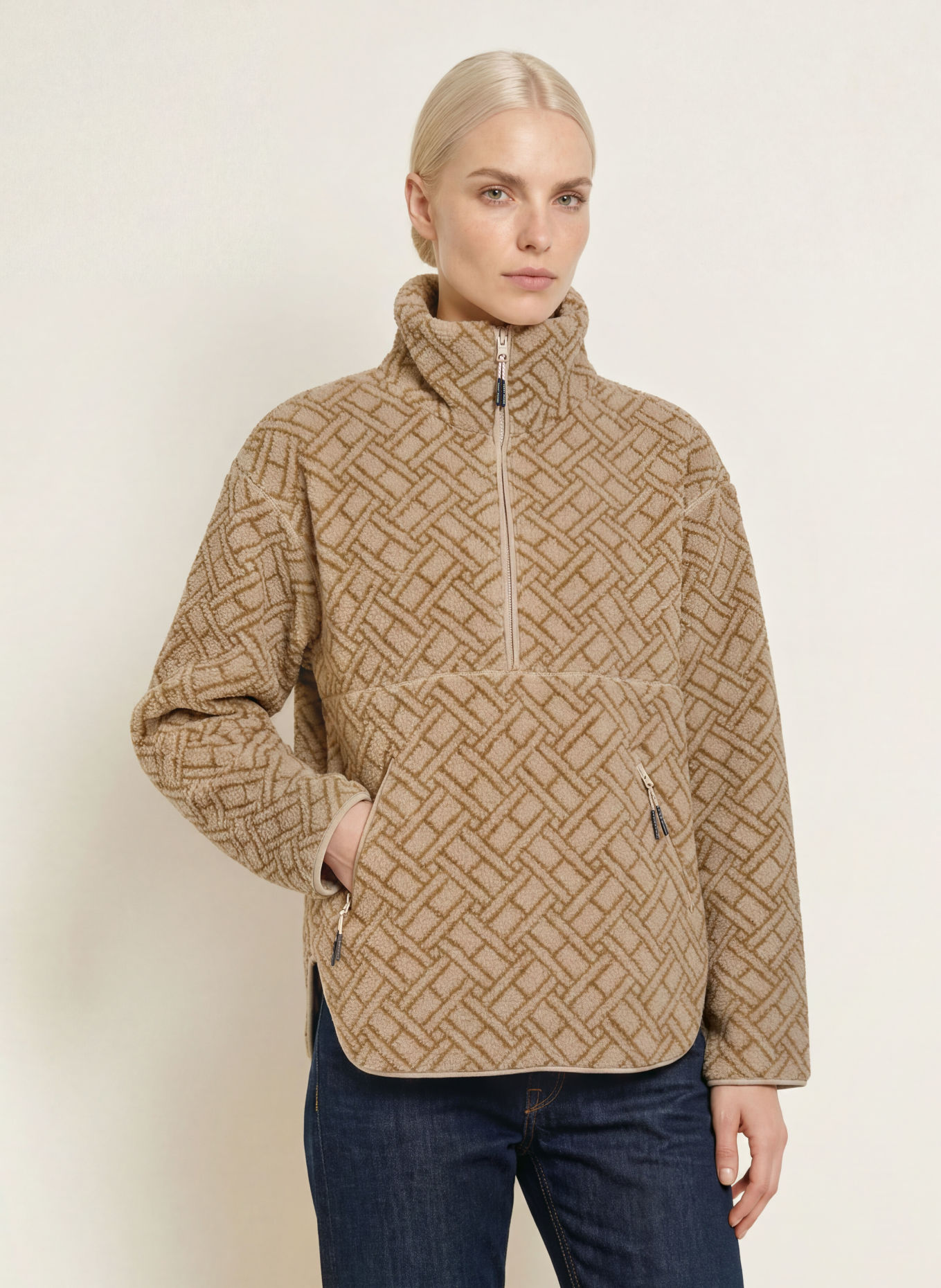 TOMMY HILFIGER Teddyfell-Troyer: CAMEL / BRAUN