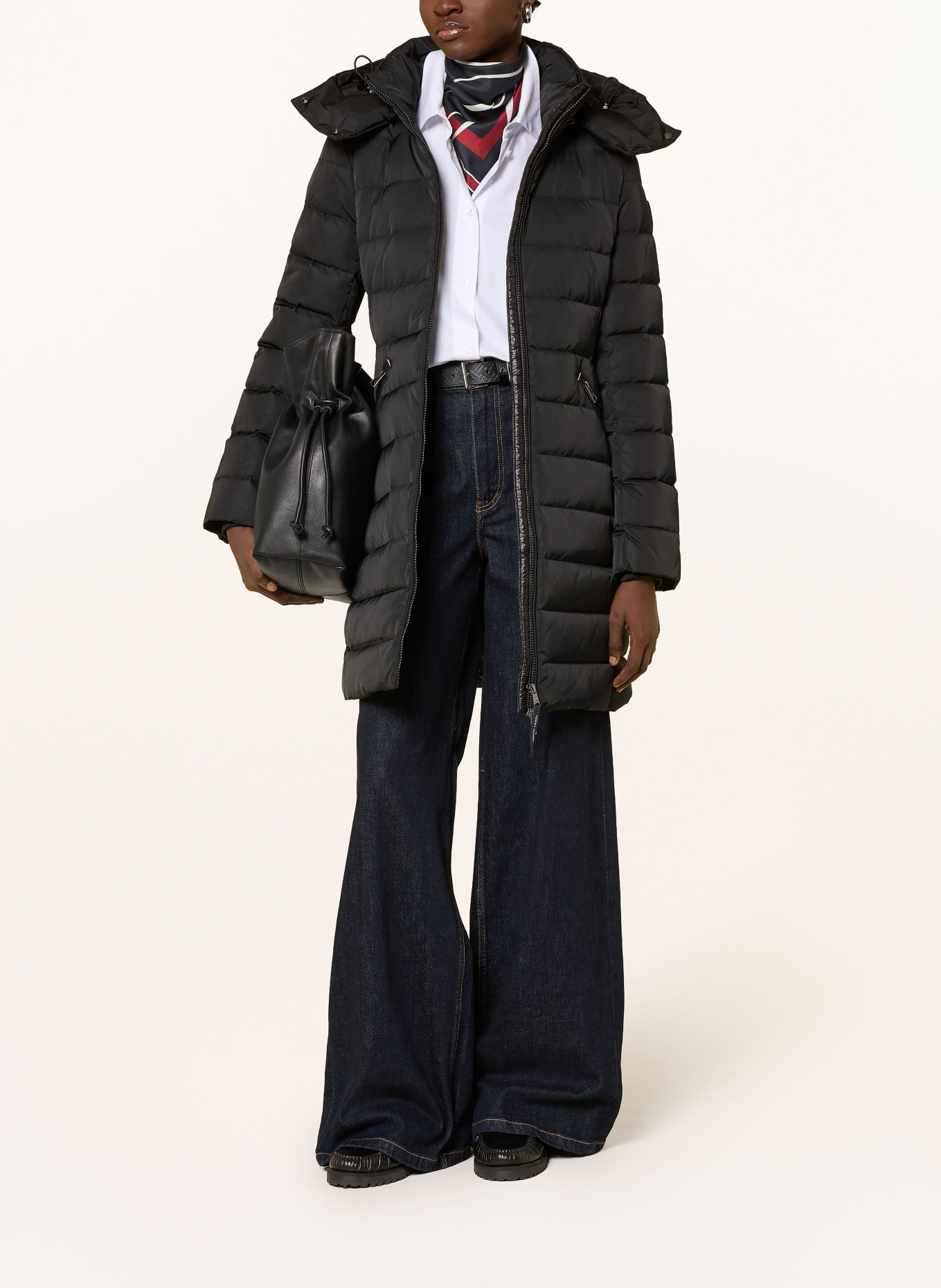 TOMMY HILFIGER Daunenmantel mit abnehmbarer Kapuze: SCHWARZ