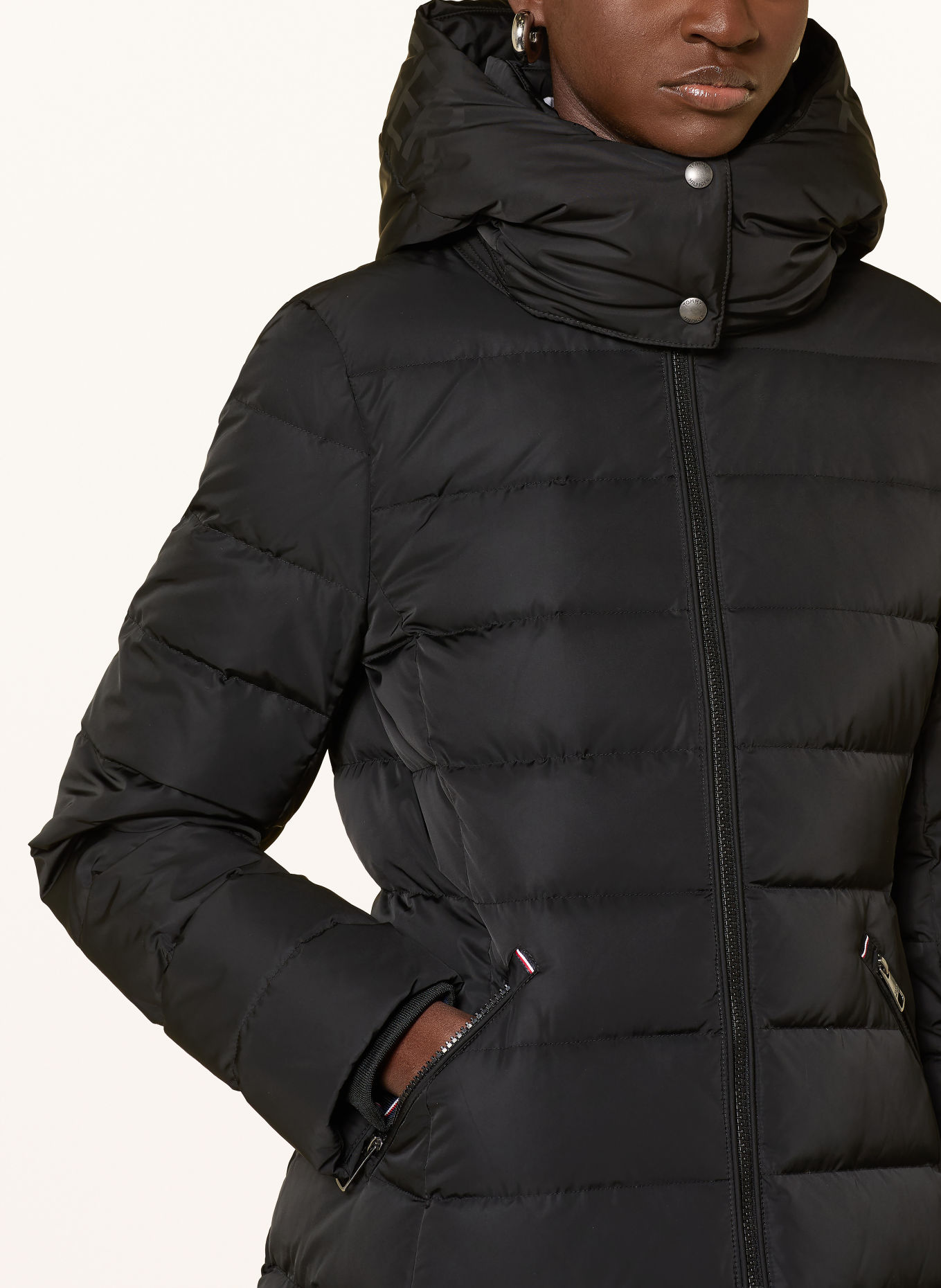 TOMMY HILFIGER Daunenmantel mit abnehmbarer Kapuze: SCHWARZ
