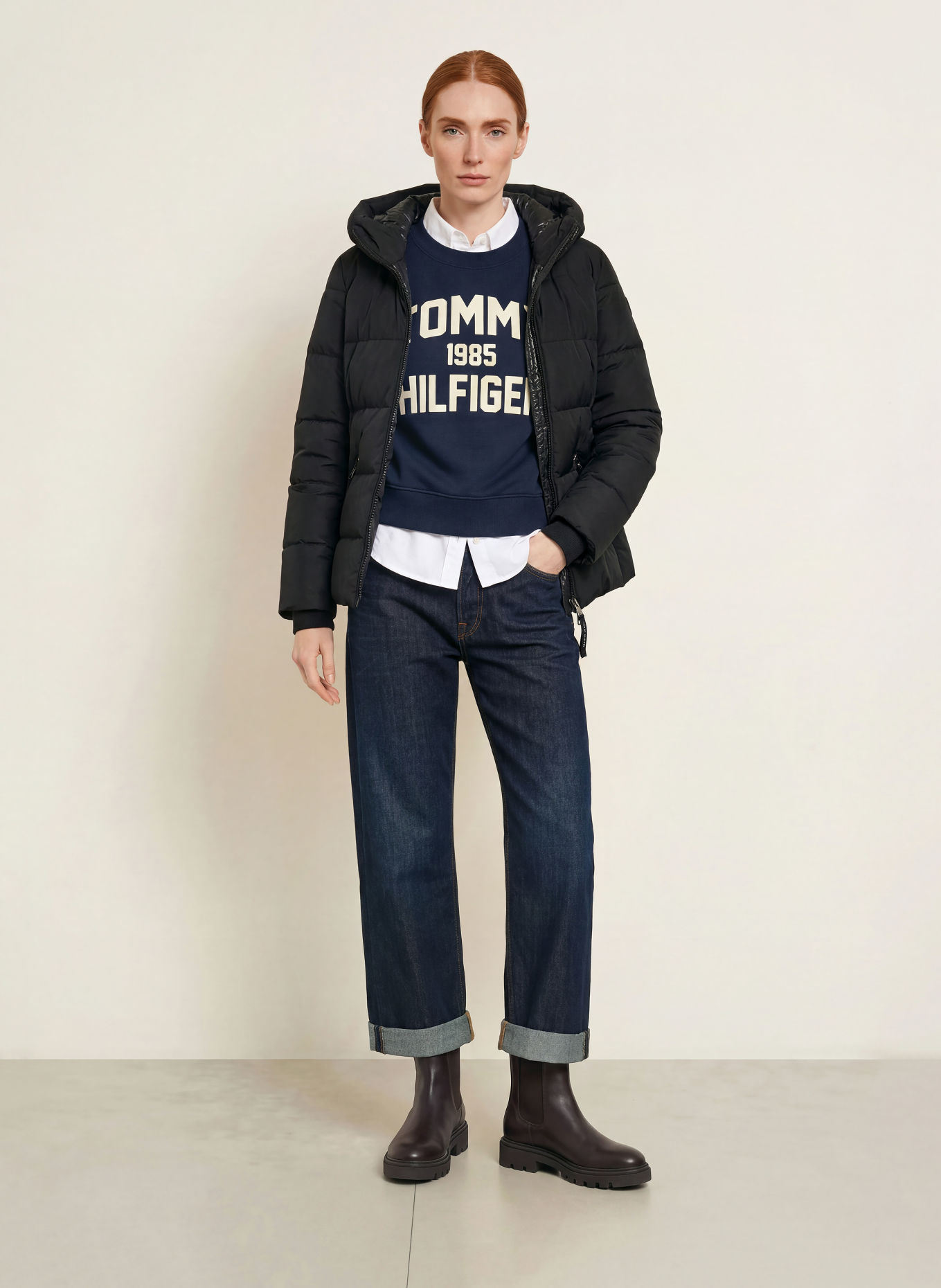 TOMMY HILFIGER Donsjas: ZWART