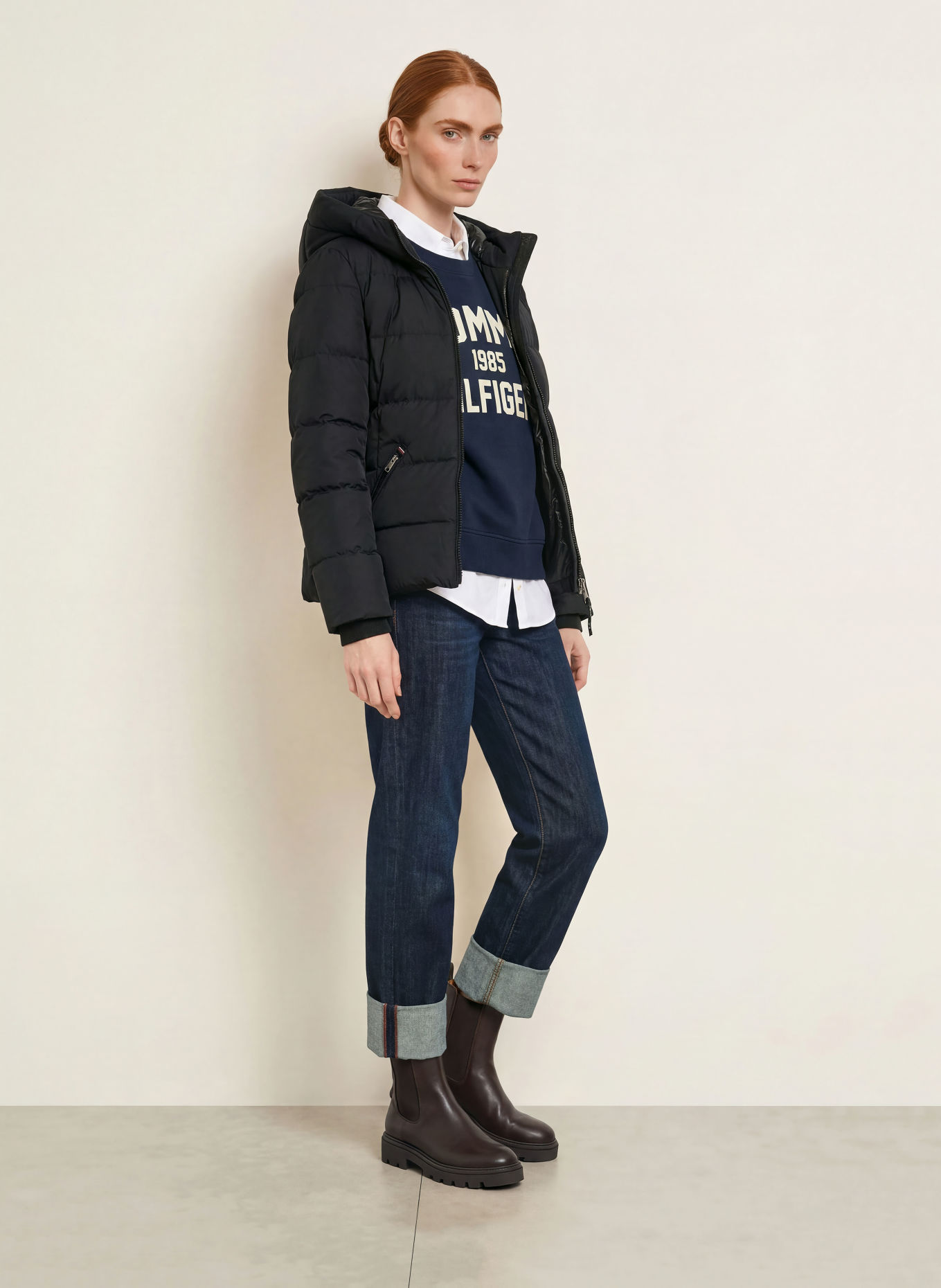 TOMMY HILFIGER Donsjas: ZWART