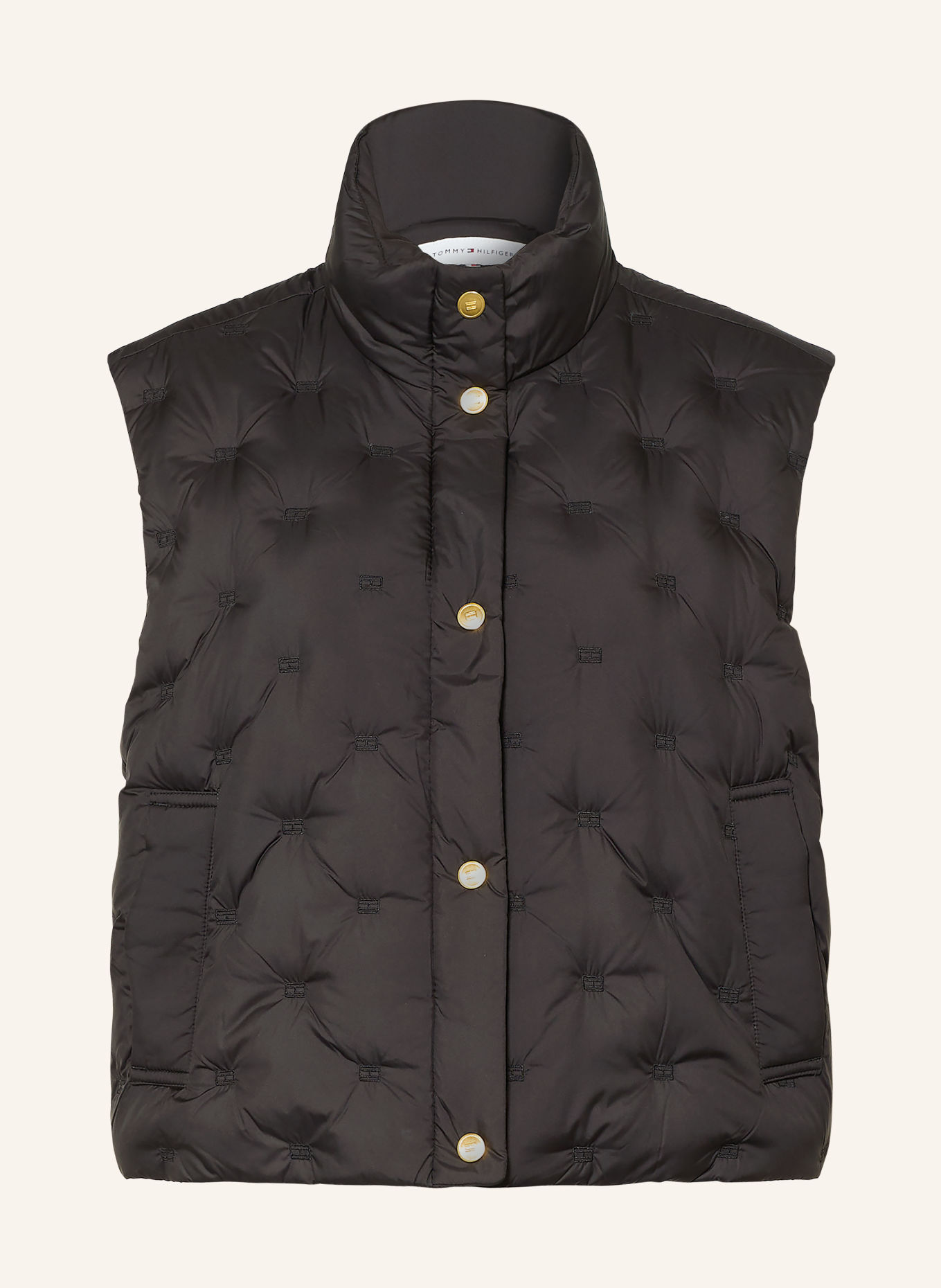 TOMMY HILFIGER Down vest: BLACK
