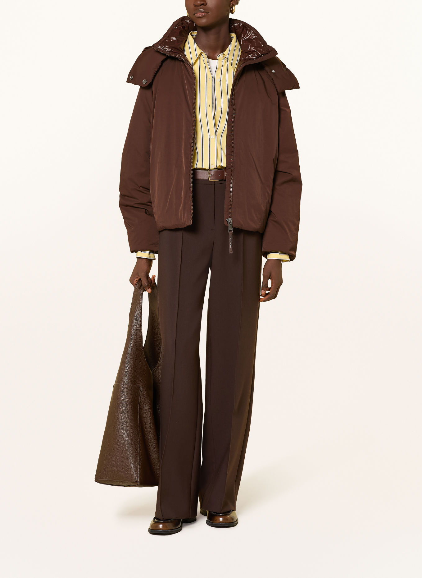 TOMMY HILFIGER Donsjas met afneembare capuchon: MARRON FONCÉ