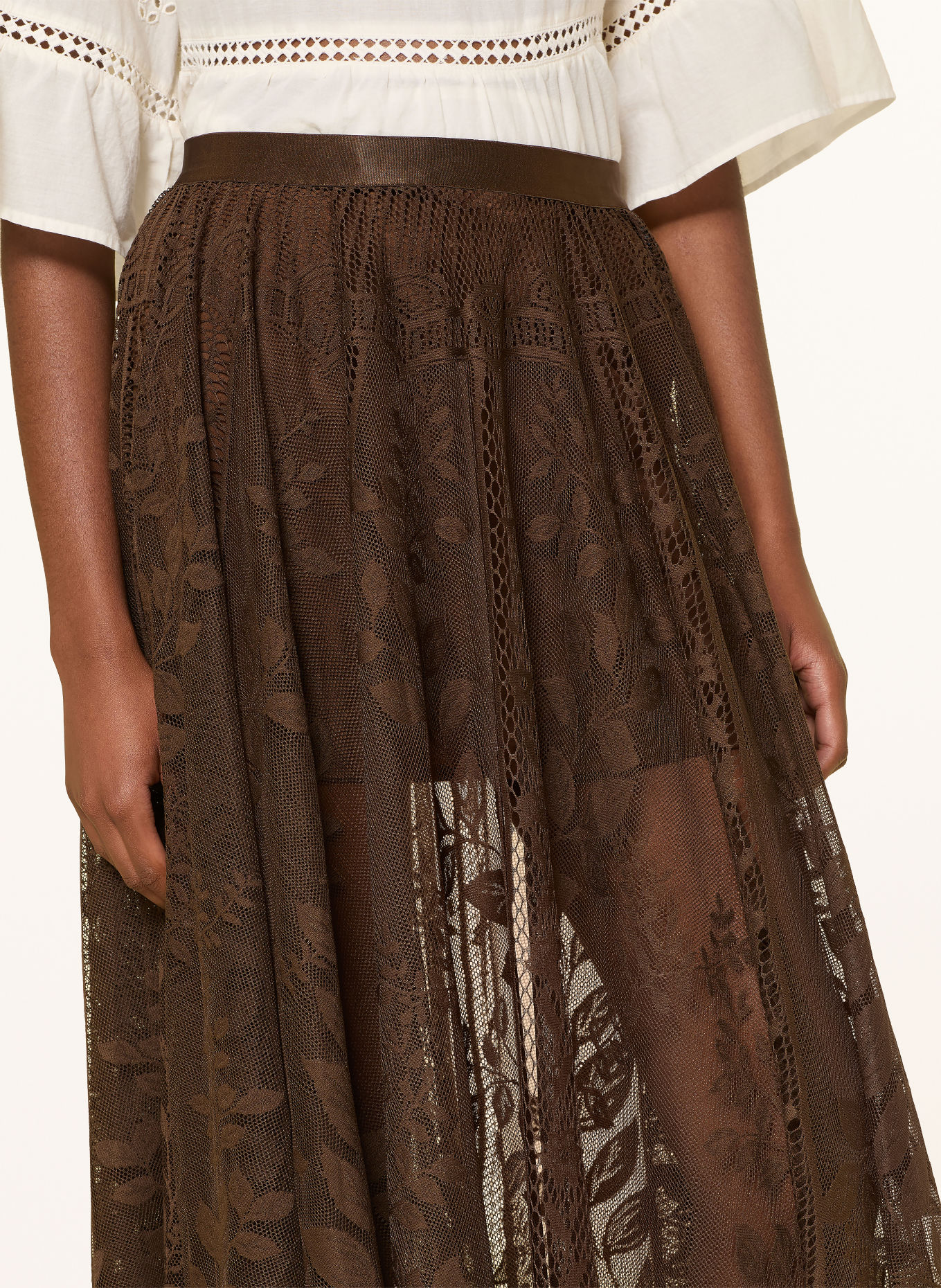 lollys laundry COLLINSLL Lace Skirt: BROWN