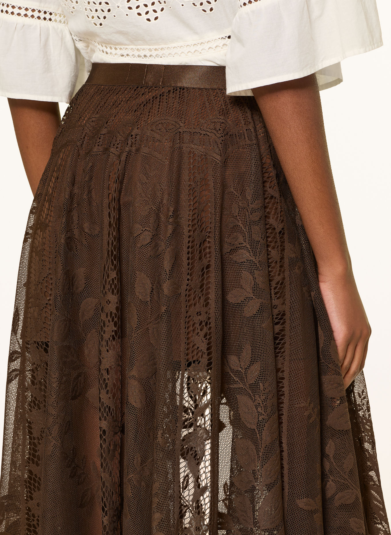 lollys laundry COLLINSLL Lace Skirt: BROWN