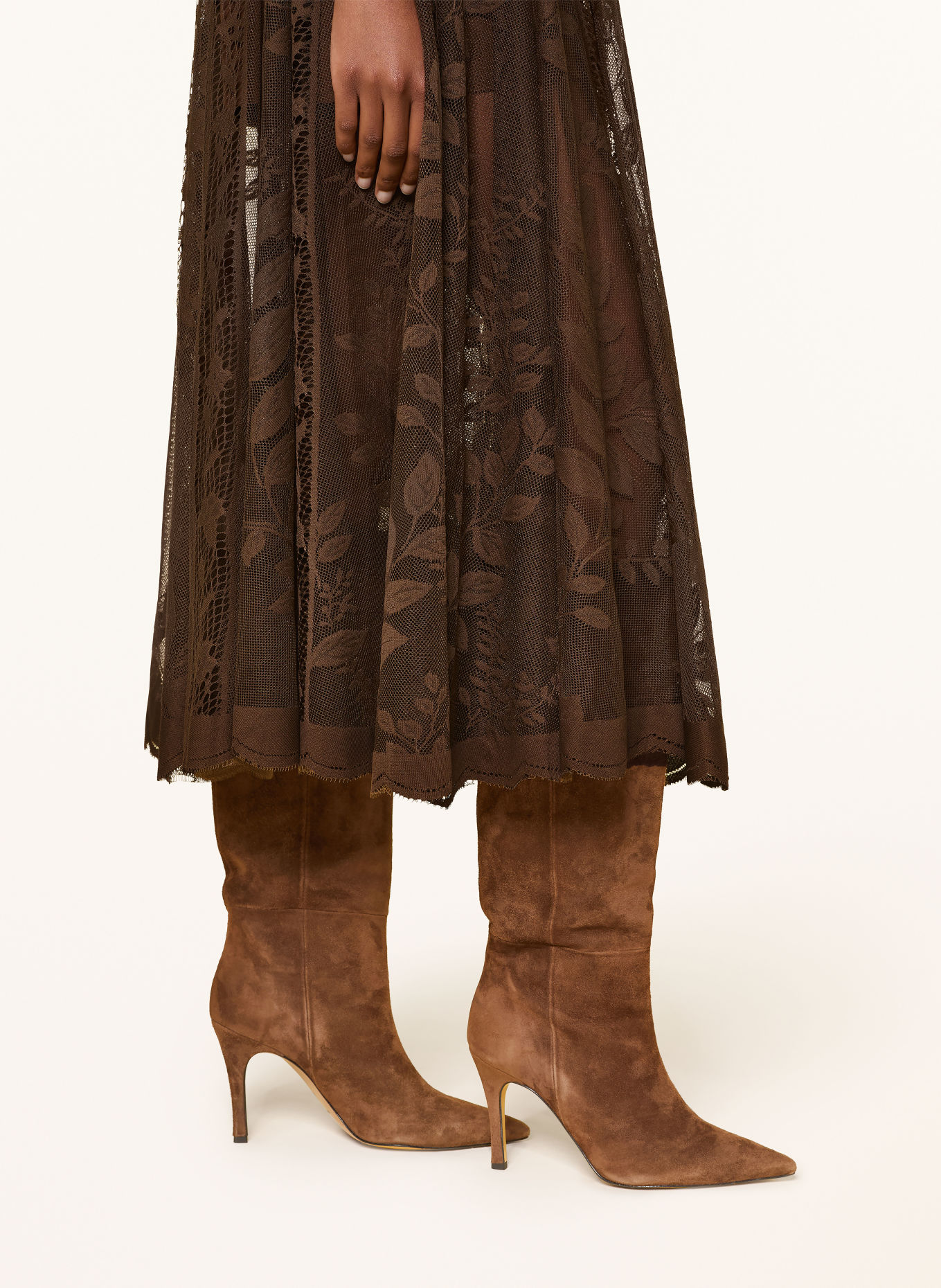 lollys laundry COLLINSLL Lace Skirt: BROWN
