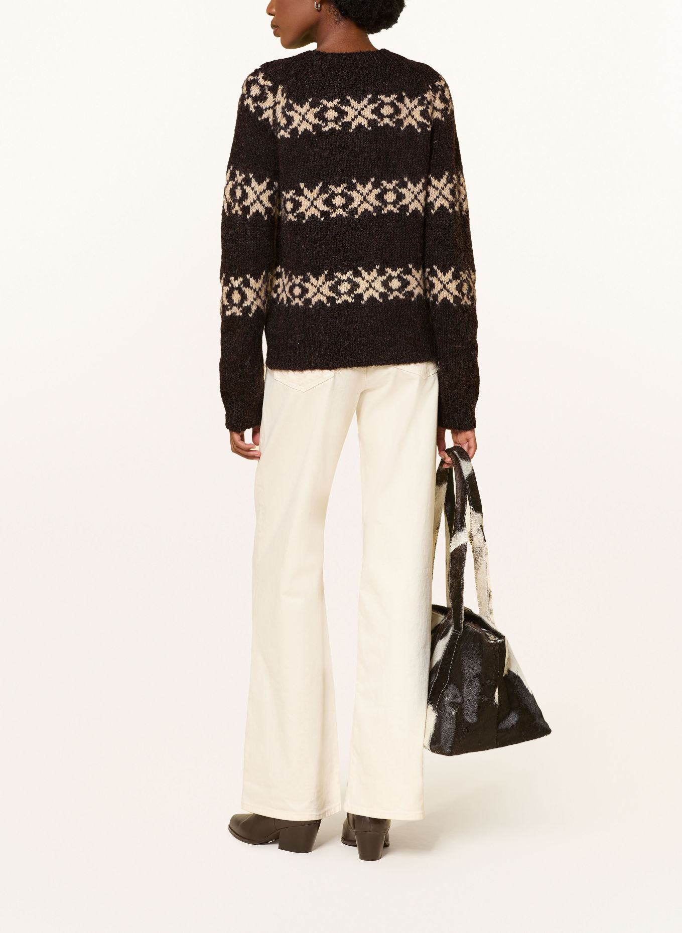lollys laundry PADOVALL Cardigan: DARK BROWN / BEIGE