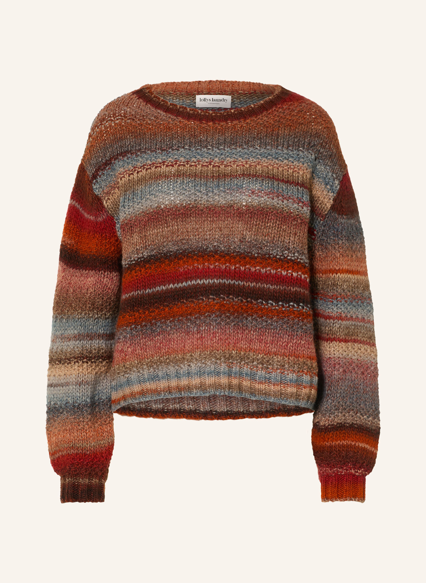 lollys laundry FAIRHAVENLL Sweater: DARK ORANGE / CREAM / BLUE GRAY