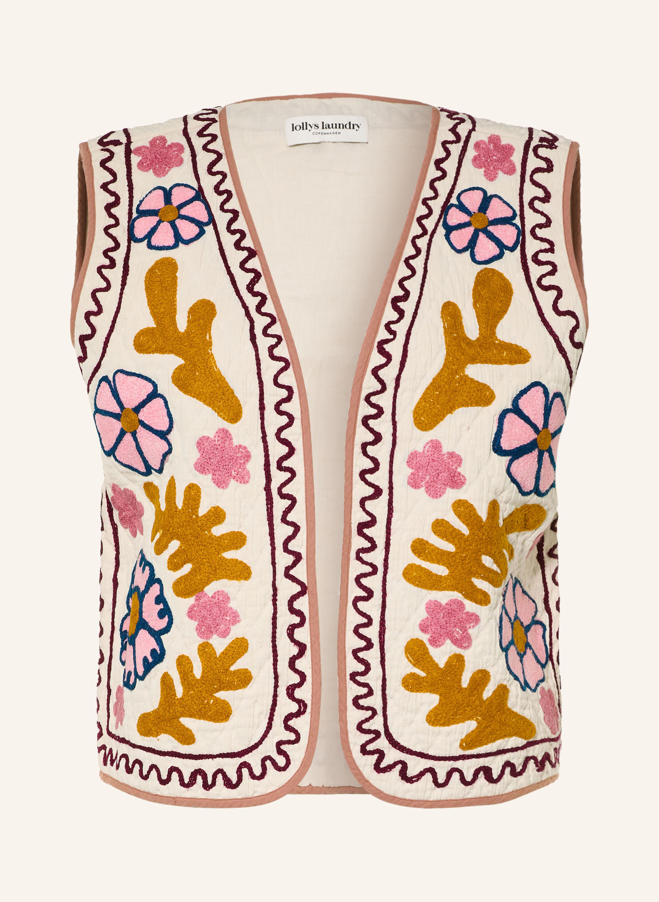 lollys laundry HONEYLL Vest: CREAM / DARK RED / BLUE