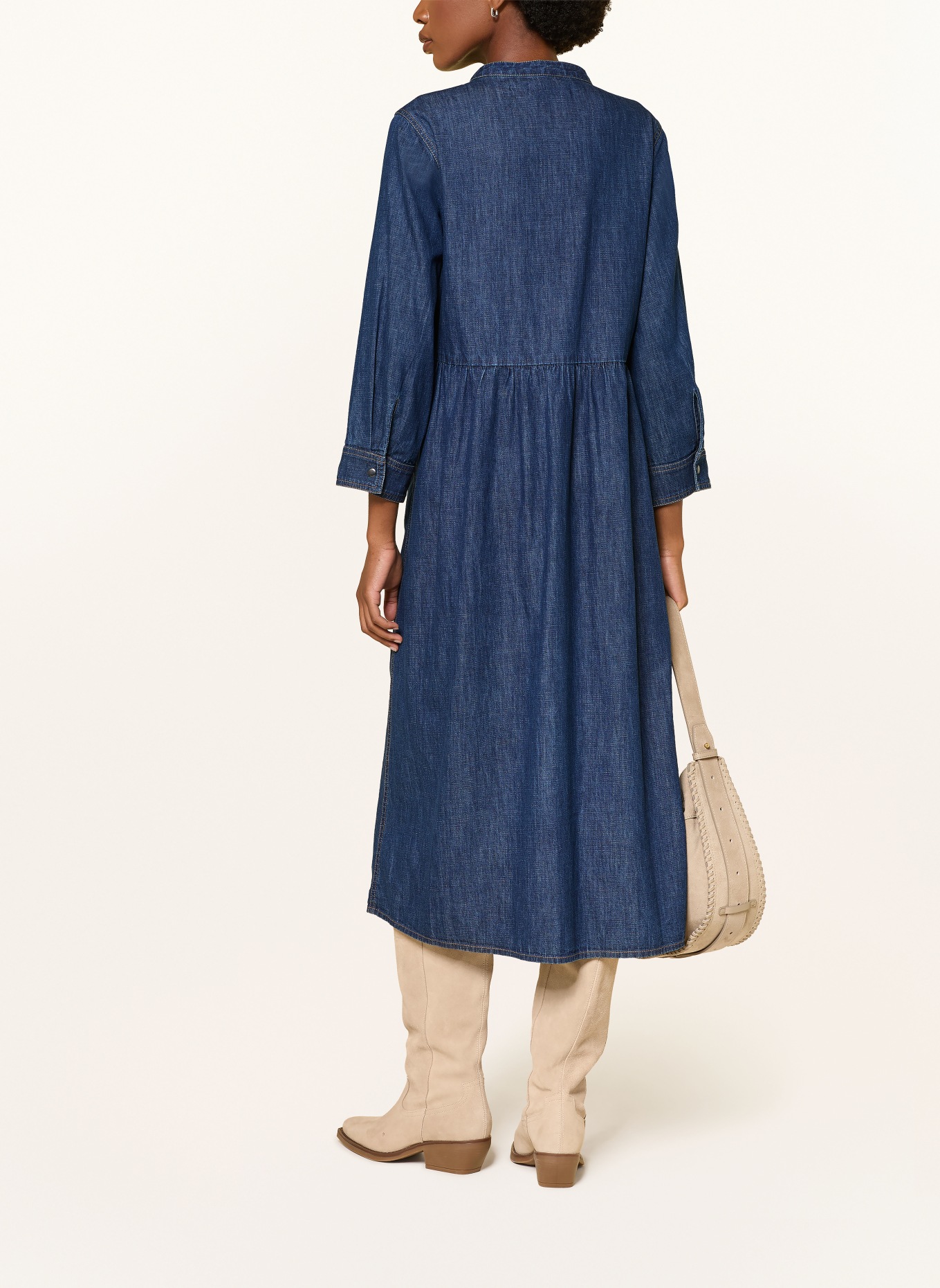 lollys laundry ALIYALL-jurk in jeanslook met 3/4-mouwen: BLAUW