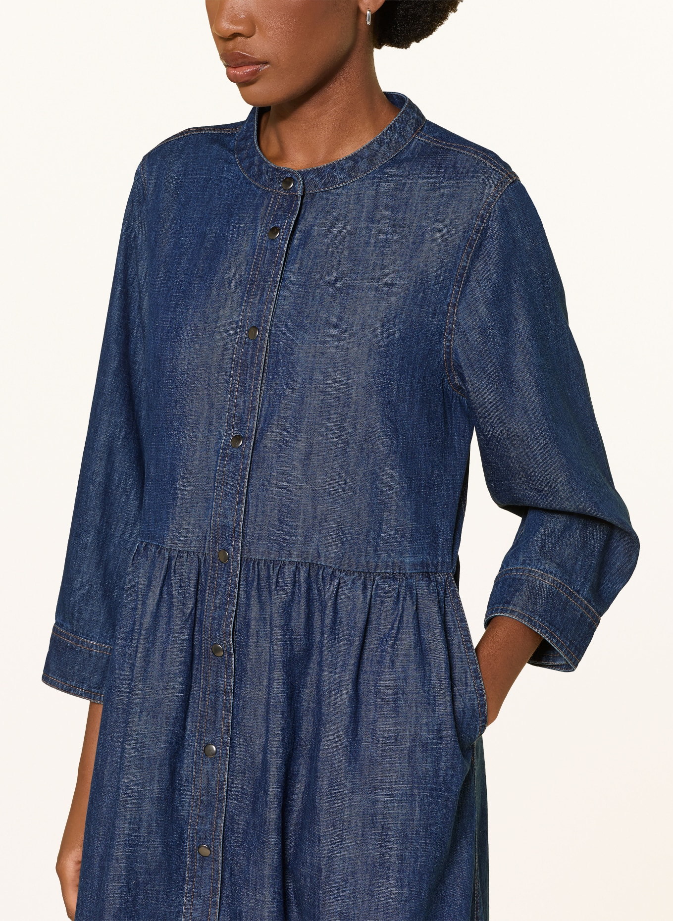 lollys laundry ALIYALL-jurk in jeanslook met 3/4-mouwen: BLAUW