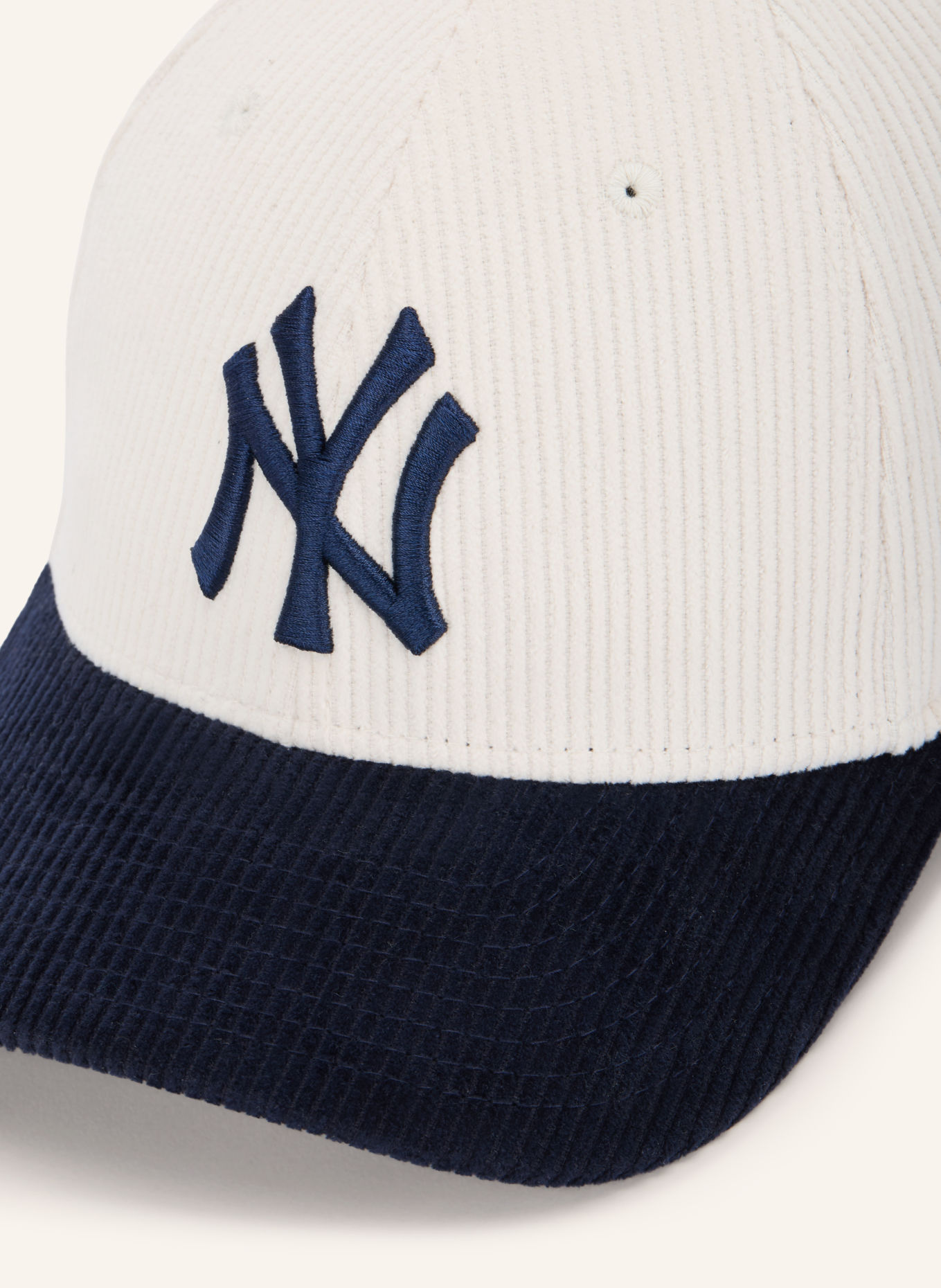 NEW ERA Cord-Cap 9FORTY® MC: CREME / DUNKELBLAU
