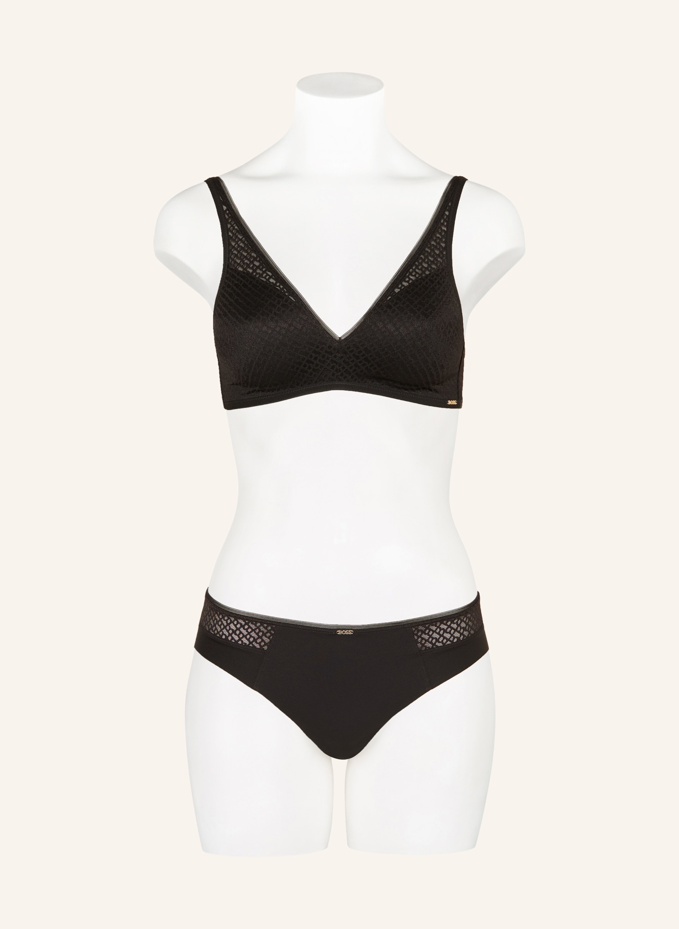 BOSS Slip en maille: NOIR