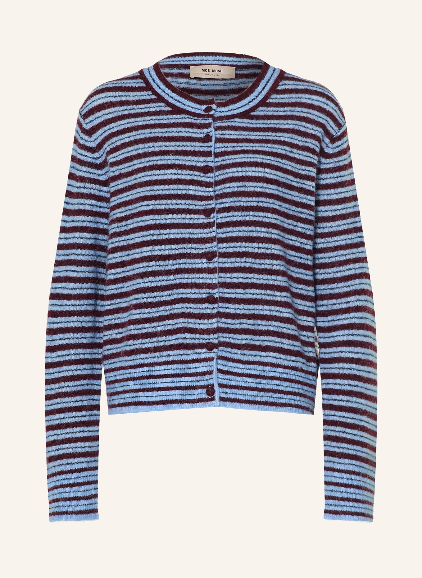 MOS MOSH Strickjacke MMMILVI: HELLBLAU / DUNKELROT / DUNKELBLAU