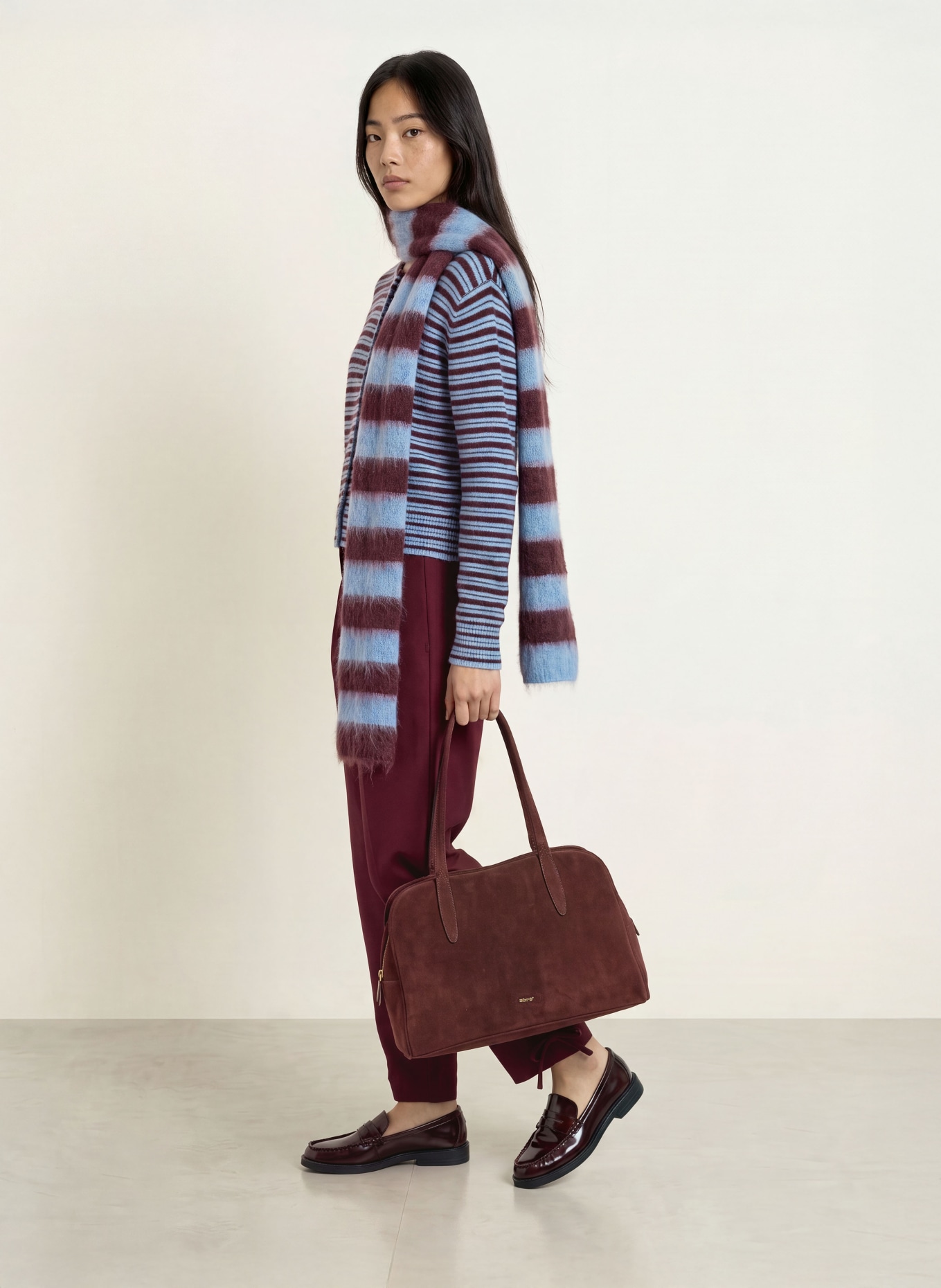 MOS MOSH Strickjacke MMMILVI: HELLBLAU / DUNKELROT / DUNKELBLAU