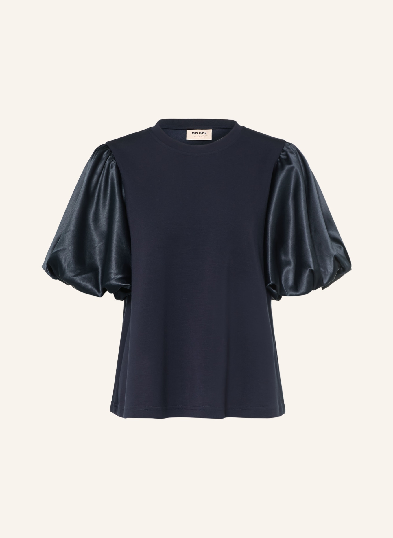 MOS MOSH T-Shirt MMDUBA im Materialmix: DUNKELBLAU