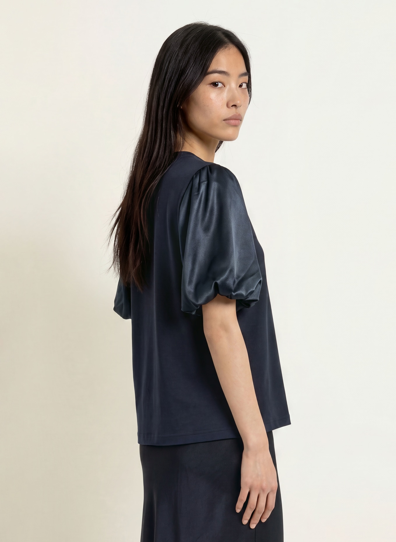 MOS MOSH T-Shirt MMDUBA im Materialmix: DUNKELBLAU