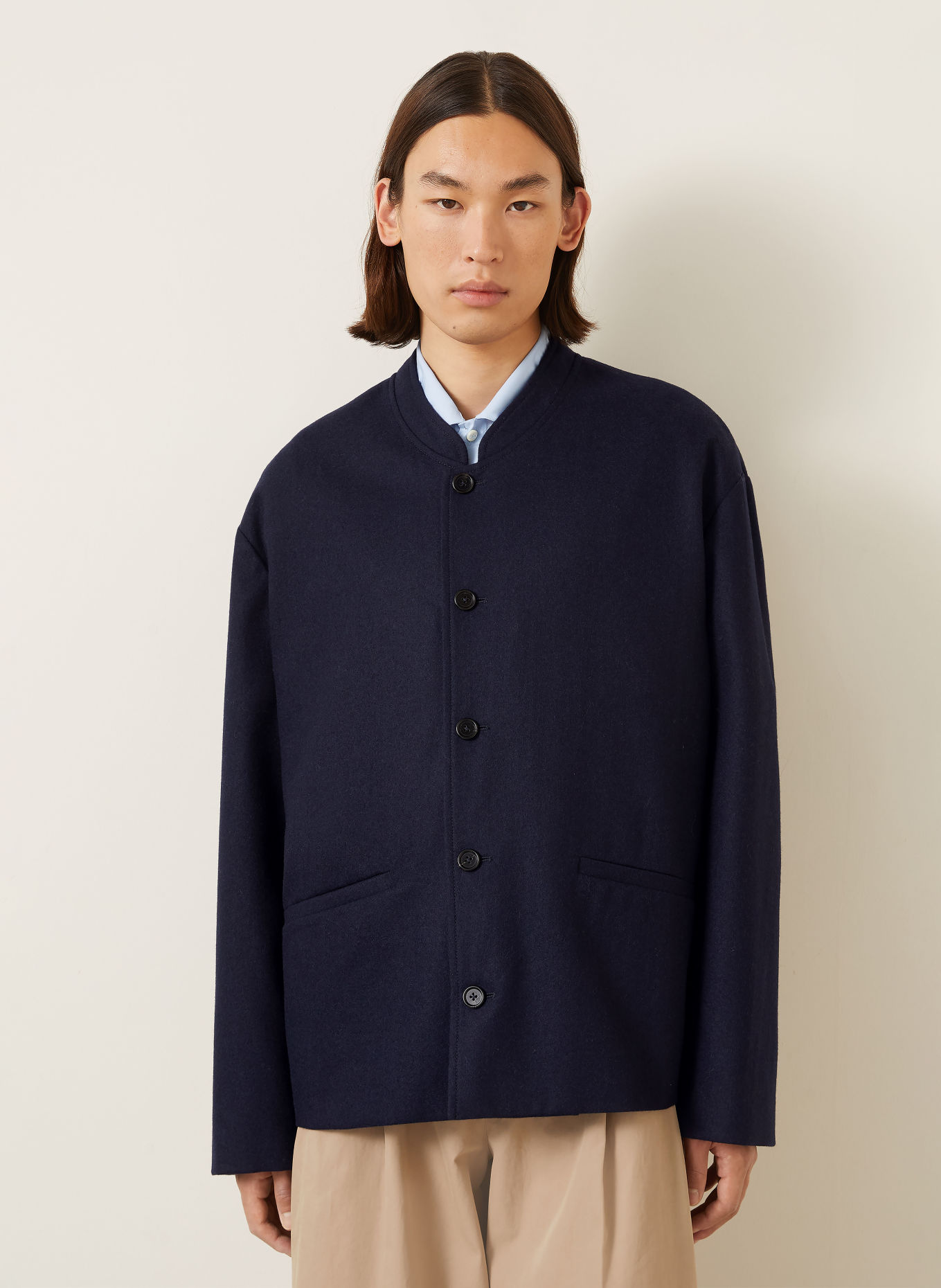 JIL SANDER Blouson: DONKERBLAUW