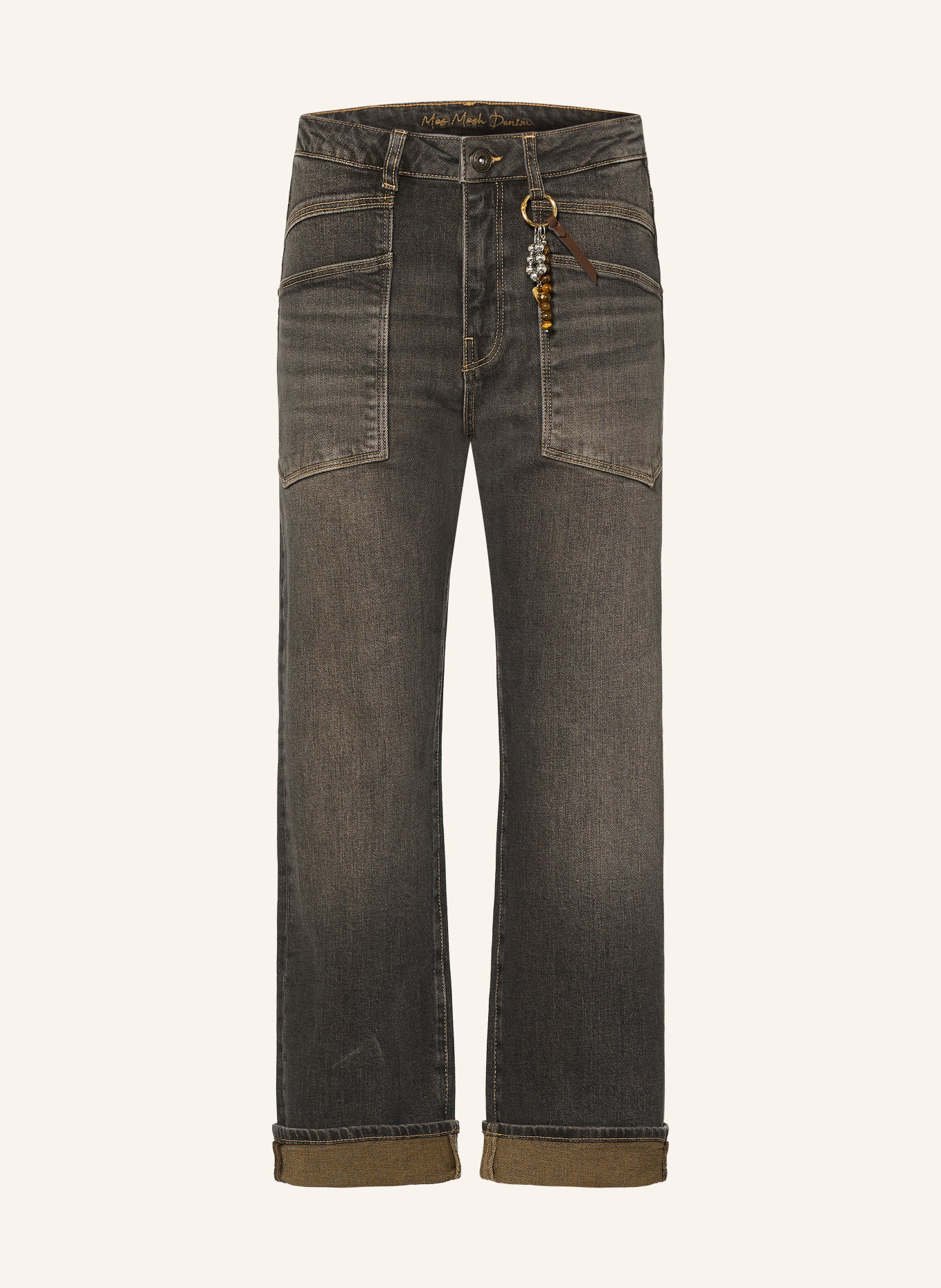 MOS MOSH MMRACHEL Boyfriend jeans with Decorative Beads: 850 GREY